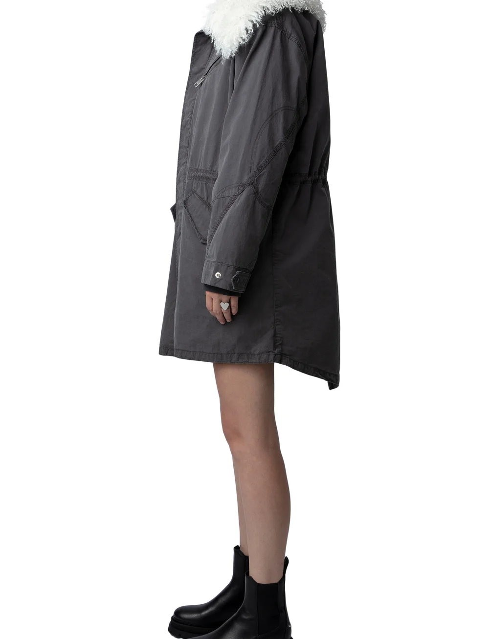 Zadig & Voltaire - KIDEA COTON LAVE - parkas - ardoise - 5