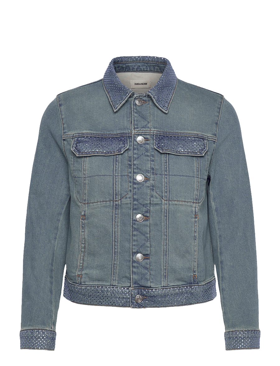 Zadig & Voltaire - KIOKY DENIM ECO STRASS - frühlingsjacken - light blue - 0