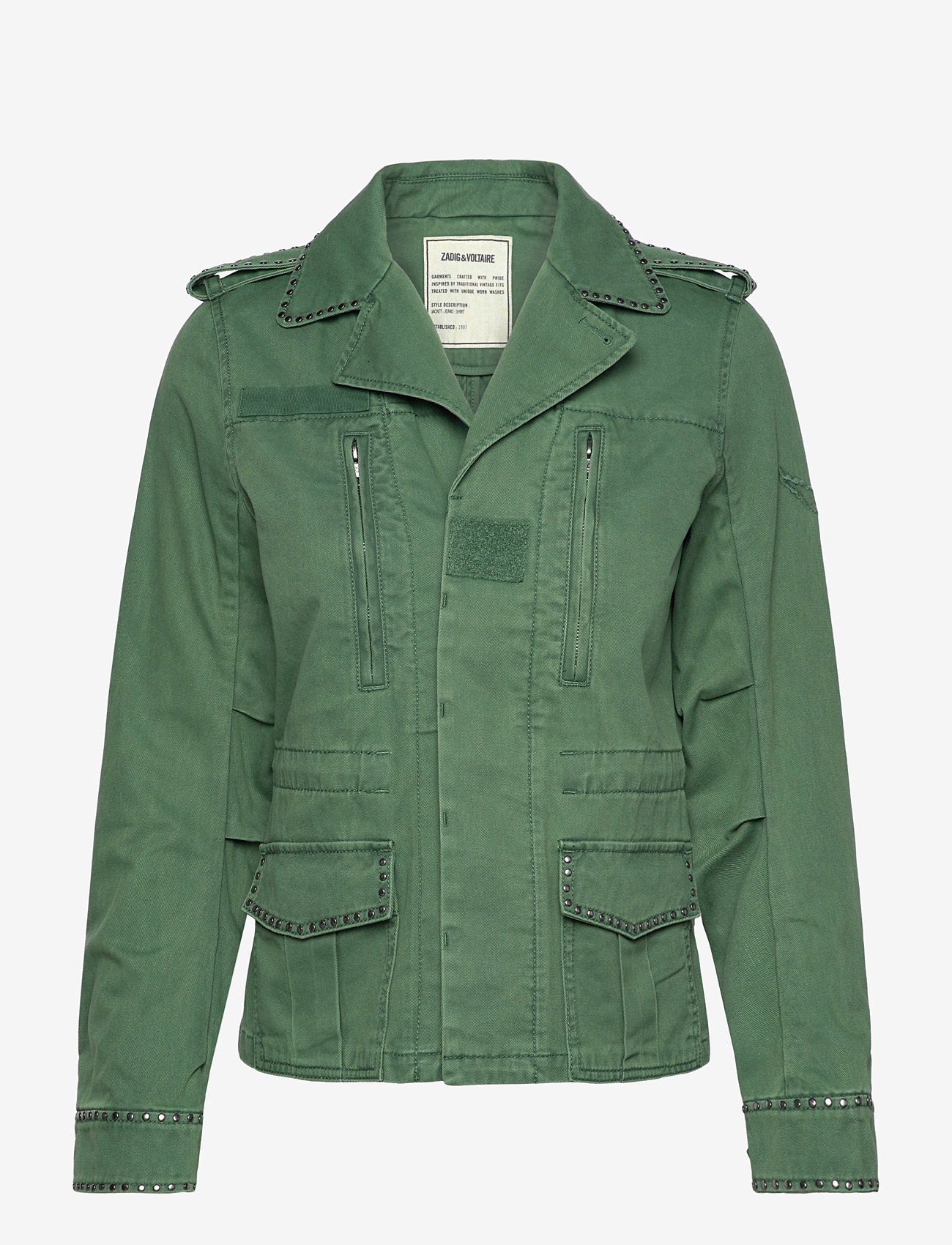 Zadig & Voltaire - KLIMI COTON LAVE STUDS - utilityjackor - coriander - 0