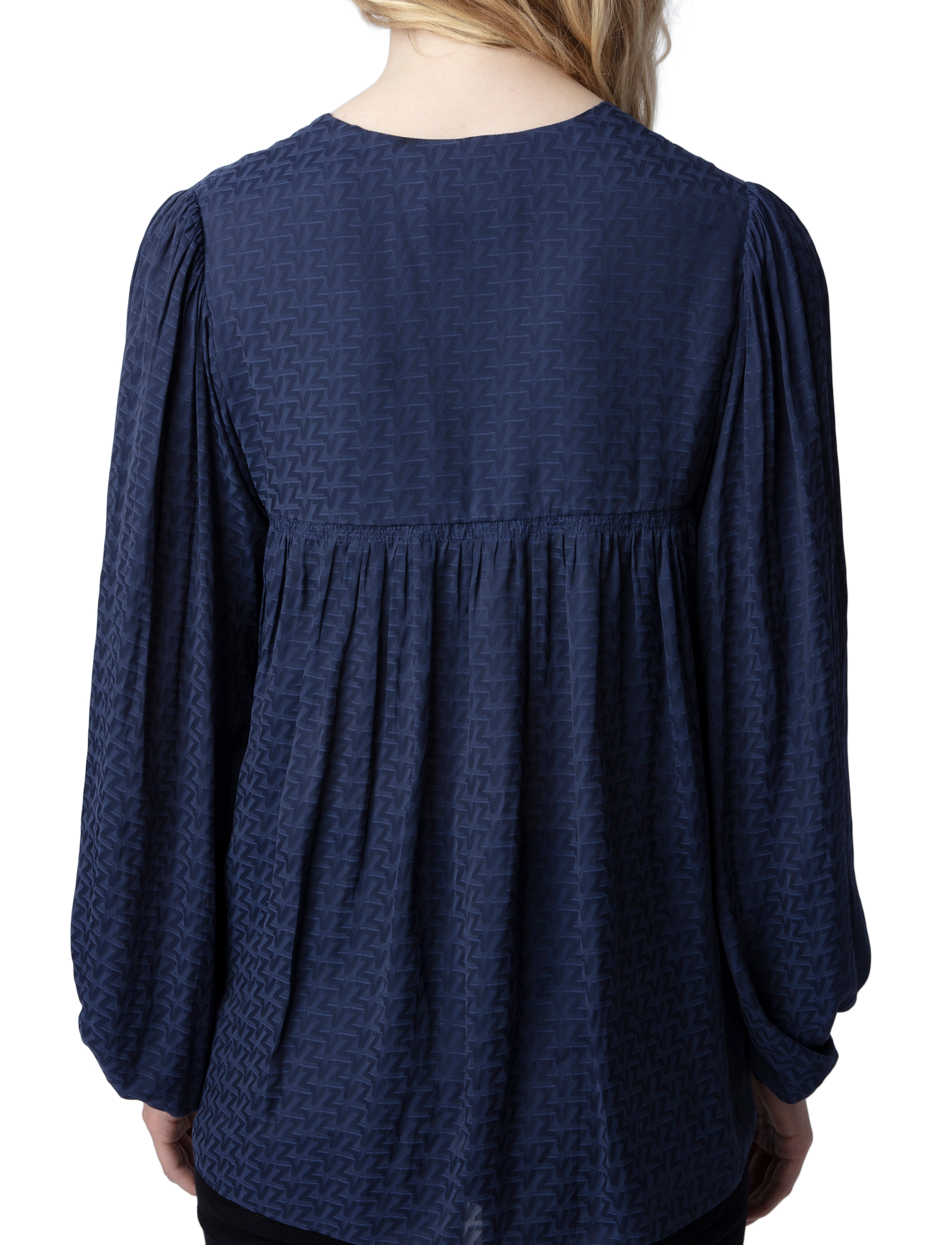 Zadig & Voltaire - TENEW SATIN ZV - langærmede bluser - marine - 3