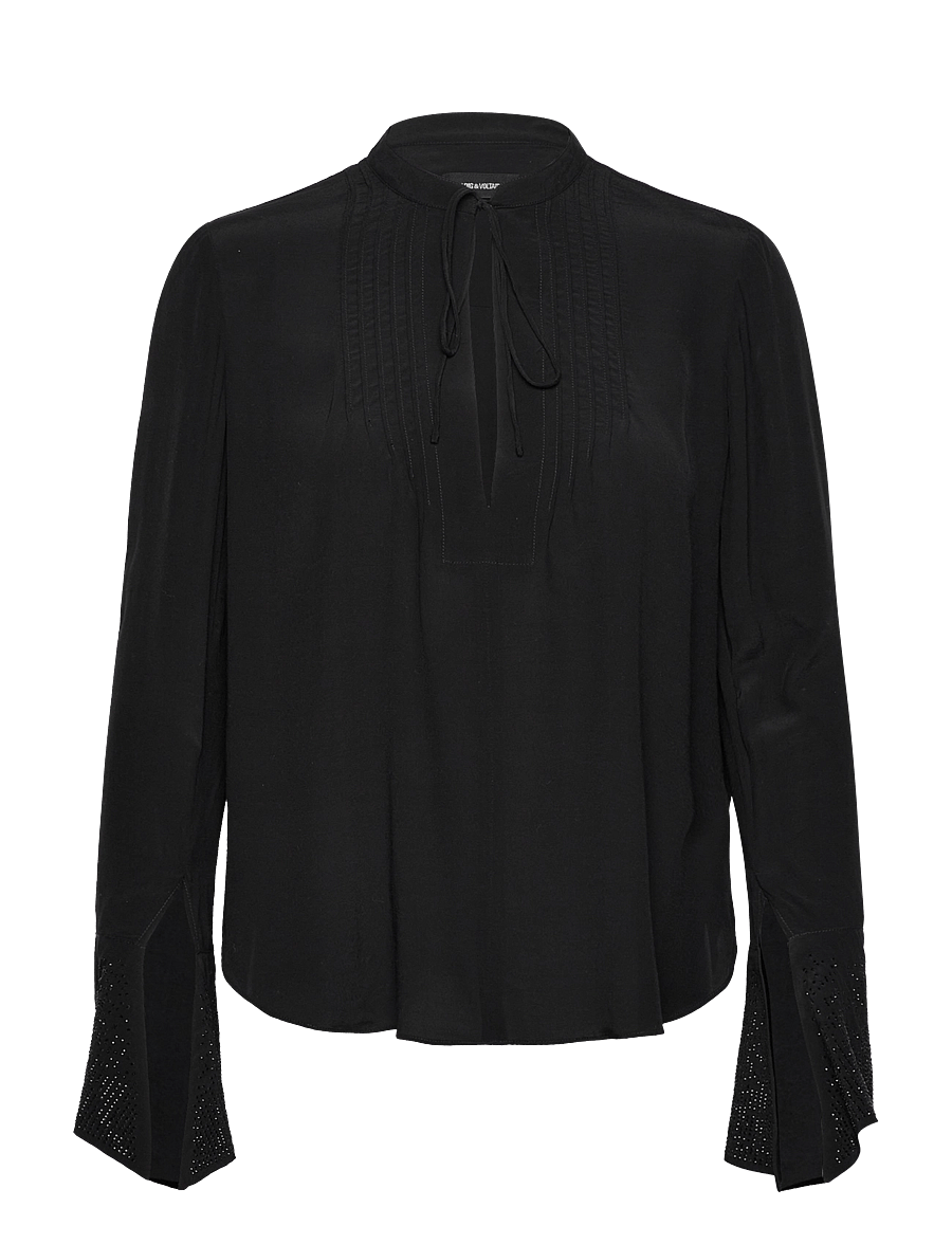 Zadig & Voltaire - TAIKA SOFT STRASS - langärmlige blusen - black - 0
