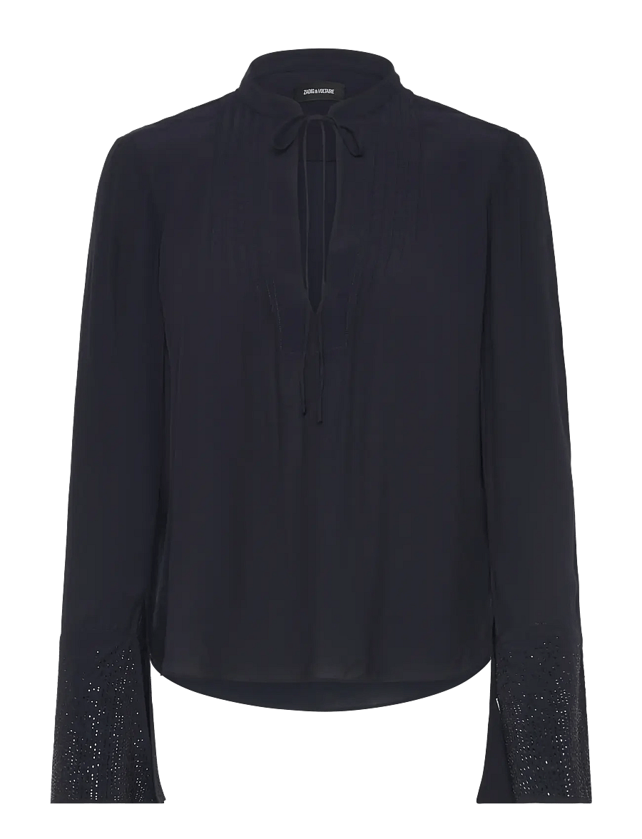 Zadig & Voltaire - TAIKA SOFT STRASS - blouses à manches longues - encre - 0