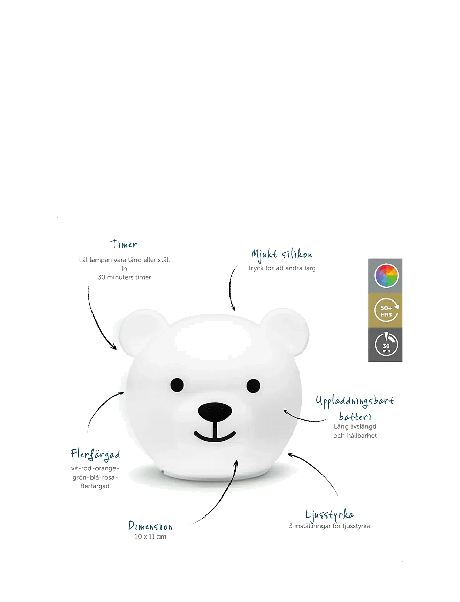 ZAZU - Bor the Bear Nightlight - yölamput - white - 1