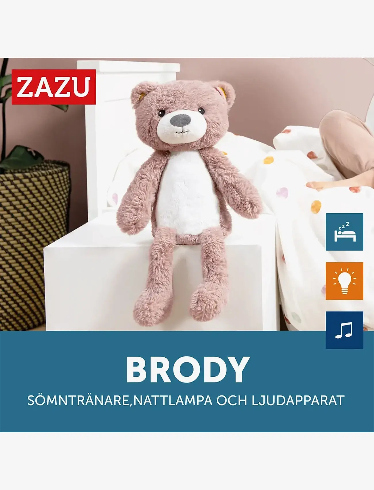 ZAZU - Brody the Bear Sleeptrainer - nachtlampen - pink - 1