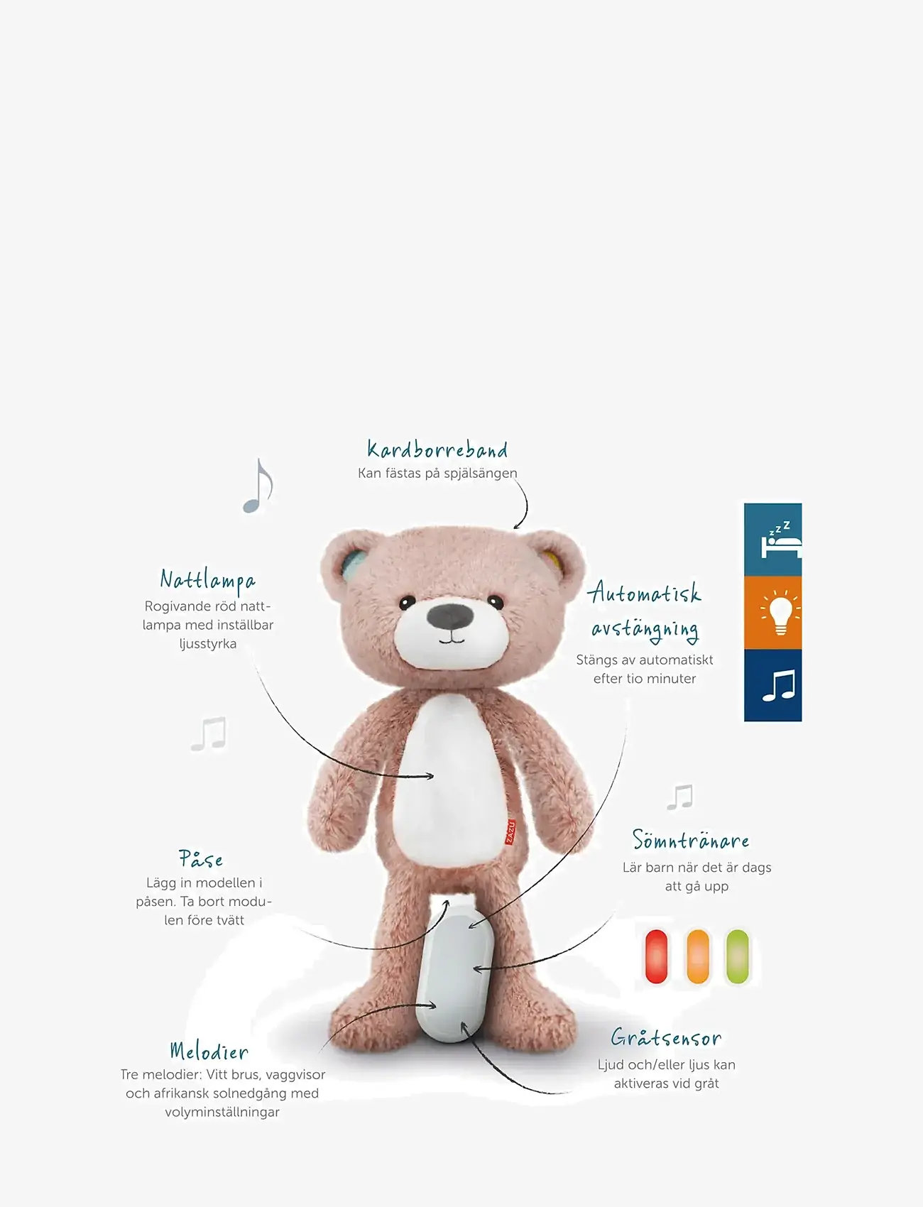 ZAZU - Brody the Bear Sleeptrainer - nachtlampen - pink - 2