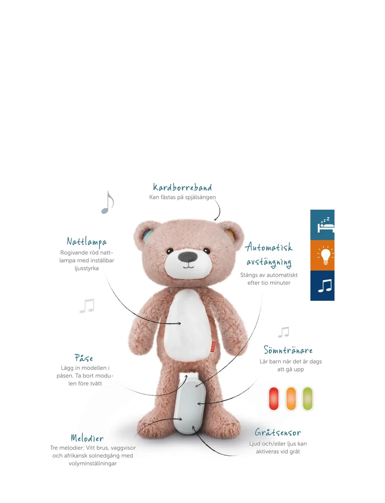 ZAZU - Brody the Bear Sleeptrainer - nachtlampen - pink - 2