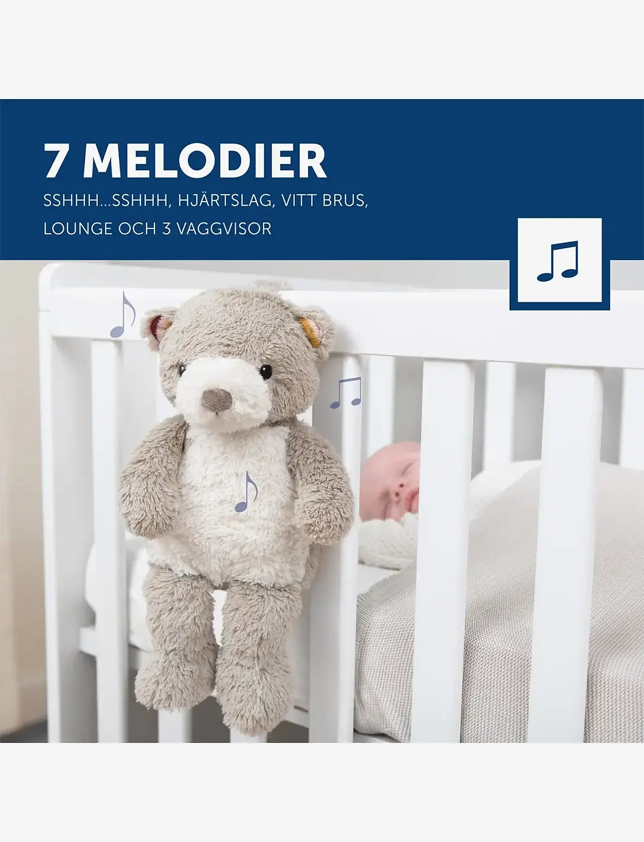 ZAZU - Bruno the Bear Sleep Shusher - night lamps - beige - 2