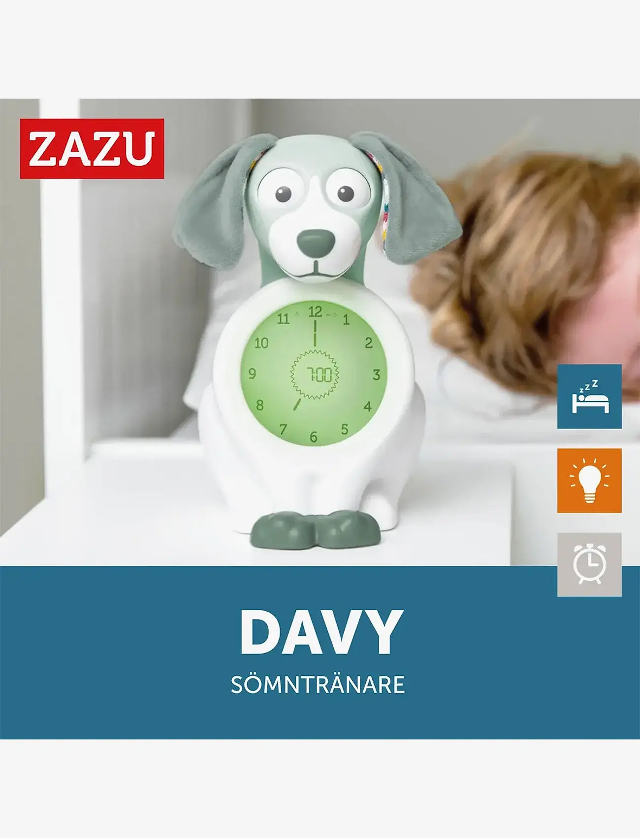 ZAZU - Davy the Dog Sleeptrainer - klokken - green - 1