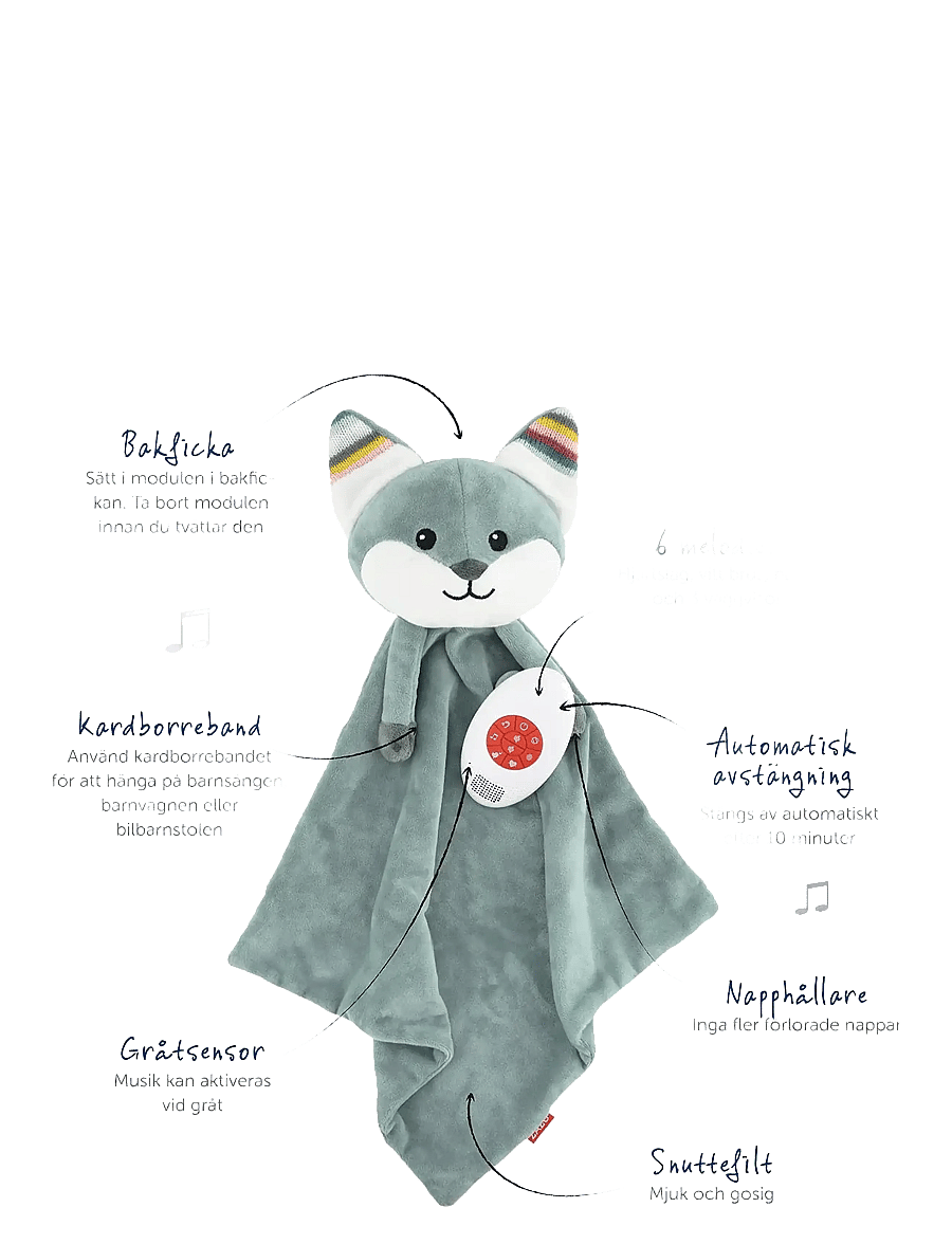 ZAZU - Felix the Fox Comforter with Sound - kuscheltier mit musik - green - 1