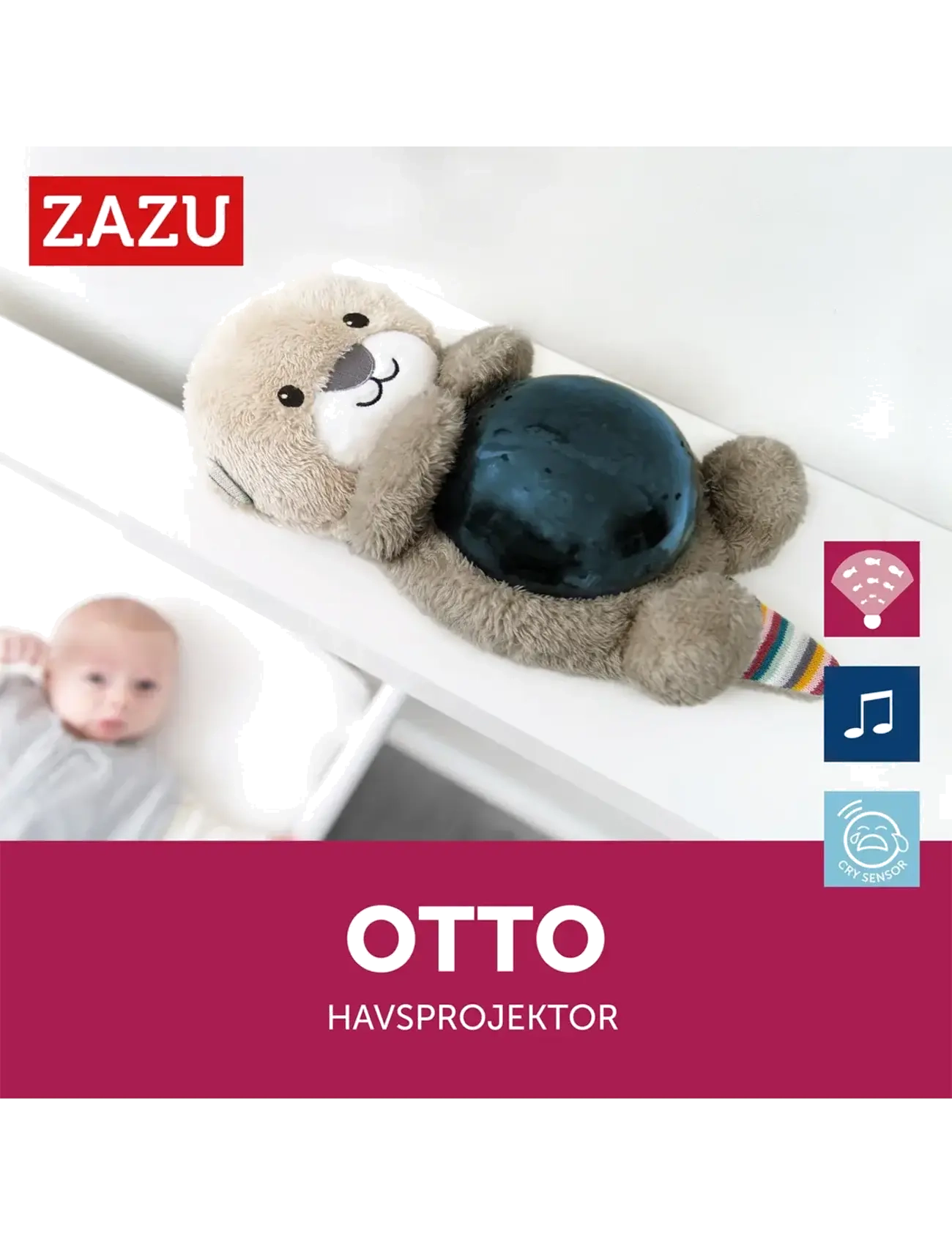 ZAZU - Otto the Otter Projector - yövalo vauvalle - beige - 1