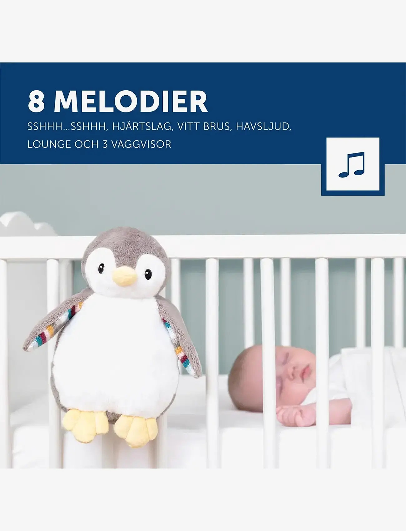 ZAZU - Phoebe the Penguin Sleep Shusher - baby-nachtlicht - grey - 4