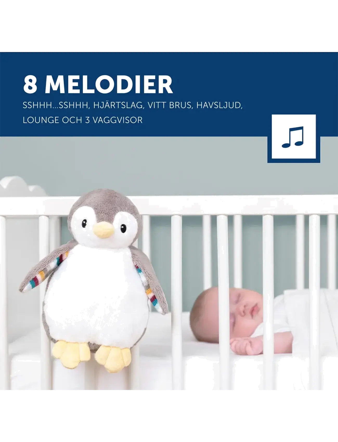 ZAZU - Phoebe the Penguin Sleep Shusher - baby-nachtlicht - grey - 4