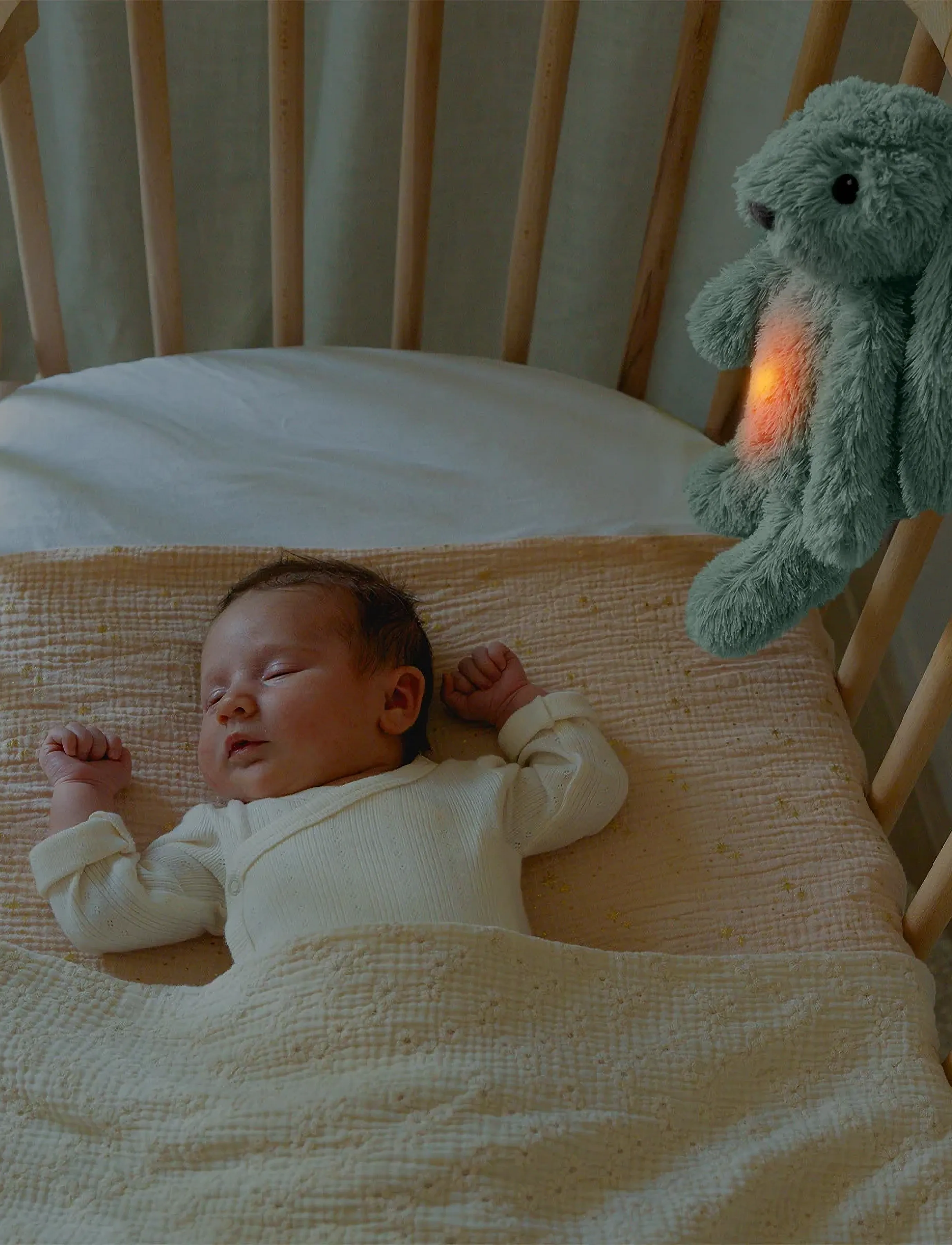 ZAZU Ro The Rabbit, One Size, Green, Belysning > Natlamper, Børn