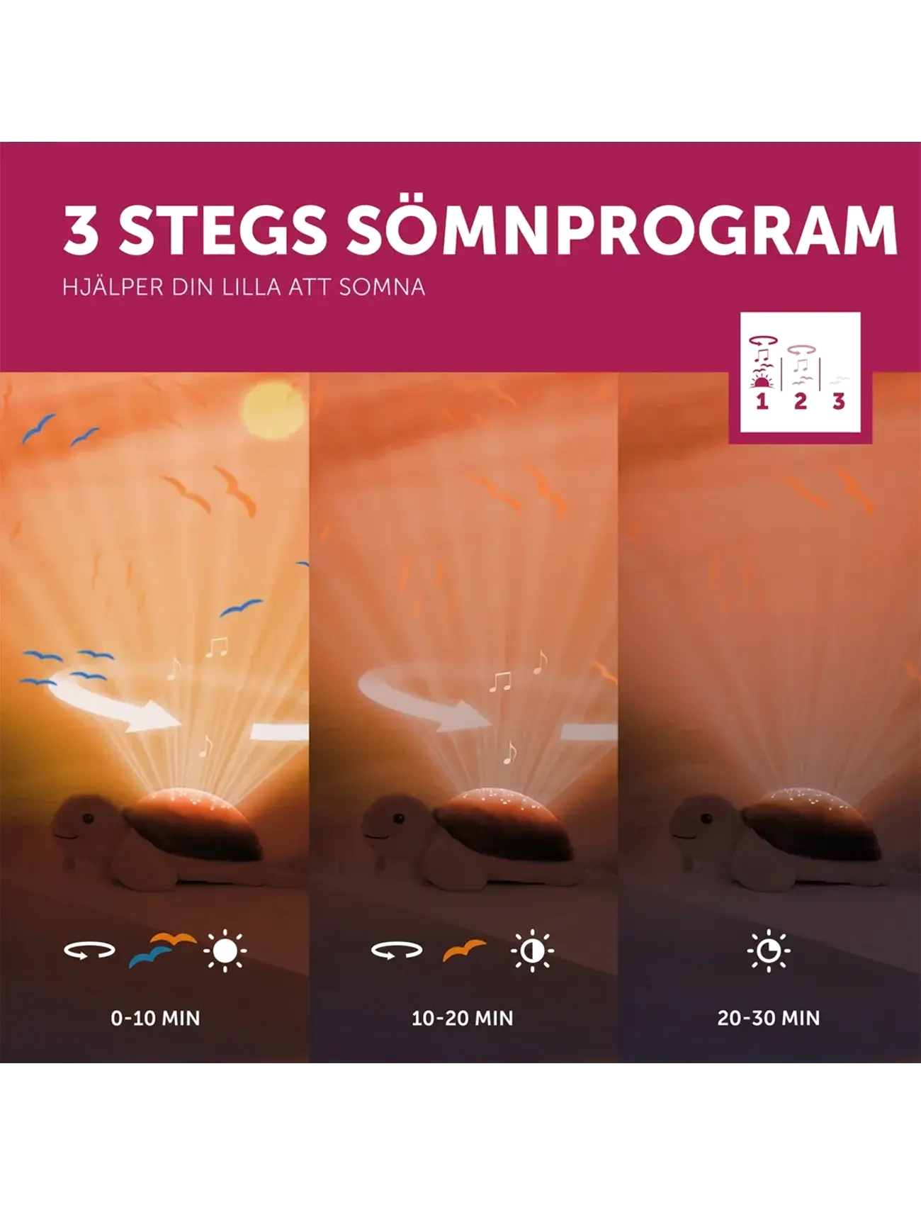 ZAZU - Tim the Turtle Projector - Öölambid - brown - 2
