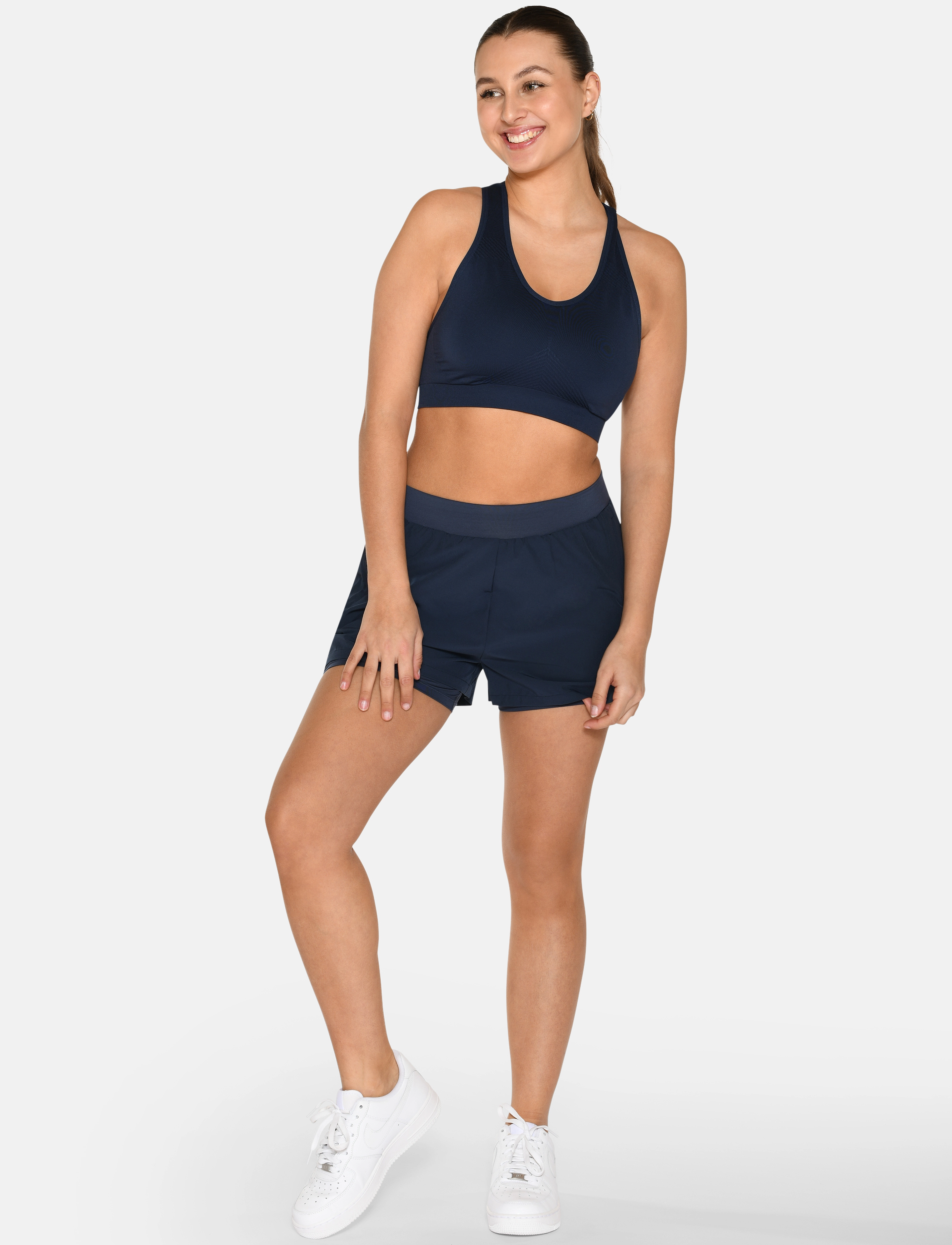ZEBDIA Seamless Bra, Kvinder, Sømløs Sports-bh, Navy, Str: XL-XXL