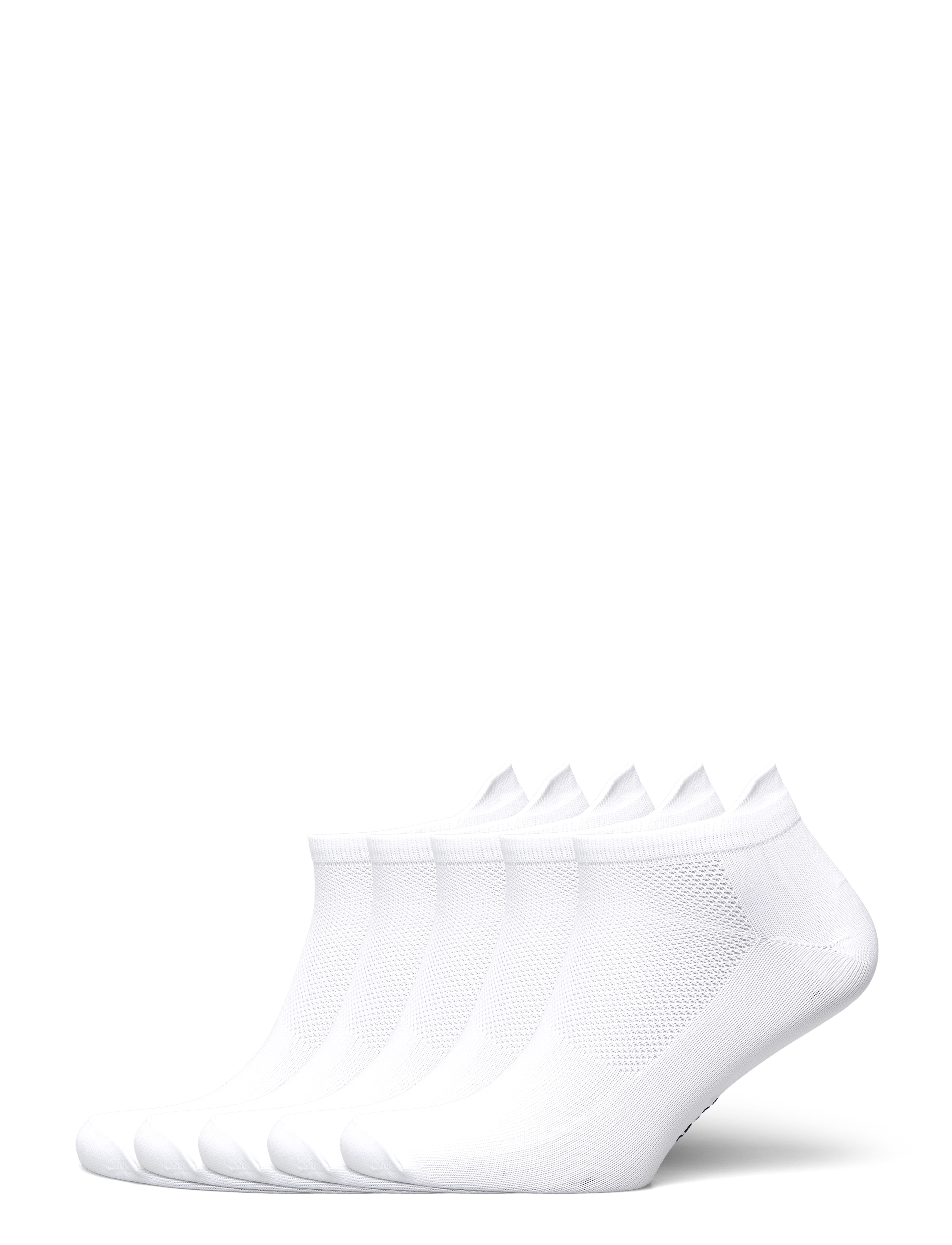 ZEBDIA Unisex 5-Pack Running Socks, 35-38, White, Sokker > Footies-Ankelsokker, Dame