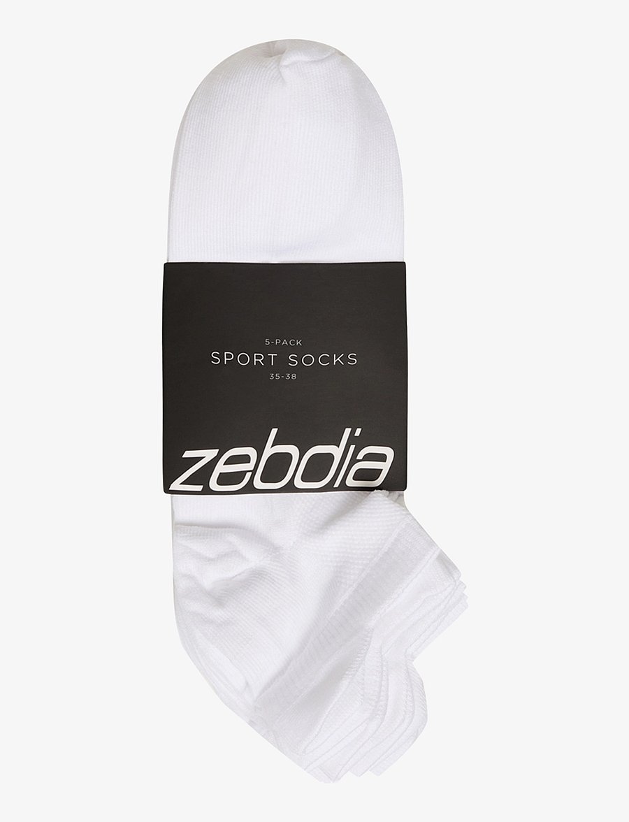 ZEBDIA - Unisex 5-Pack Running Socks - spordisokid - white - 3