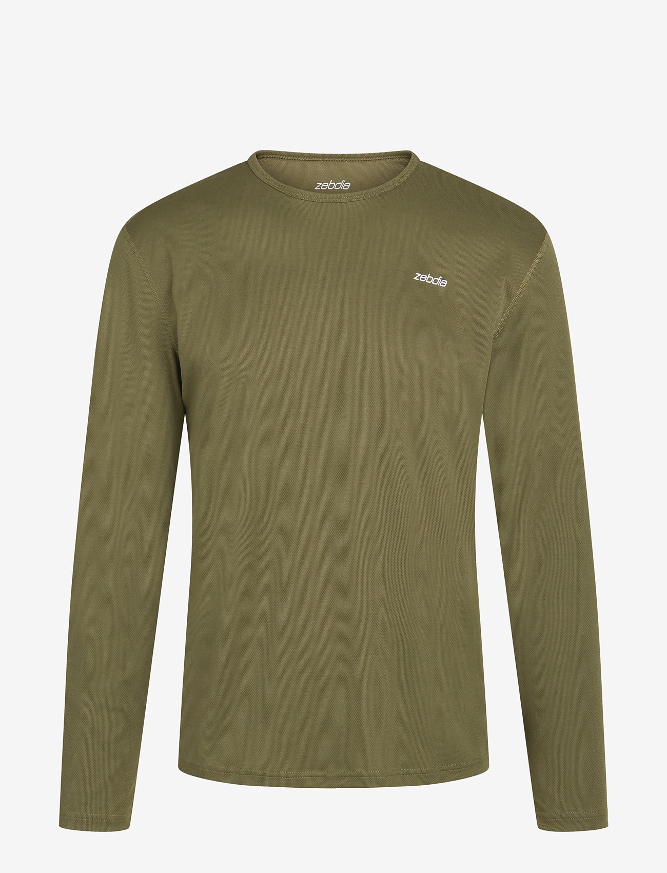 ZEBDIA - Men L/S Sports Tee - toppe & t-shirts - army - 1