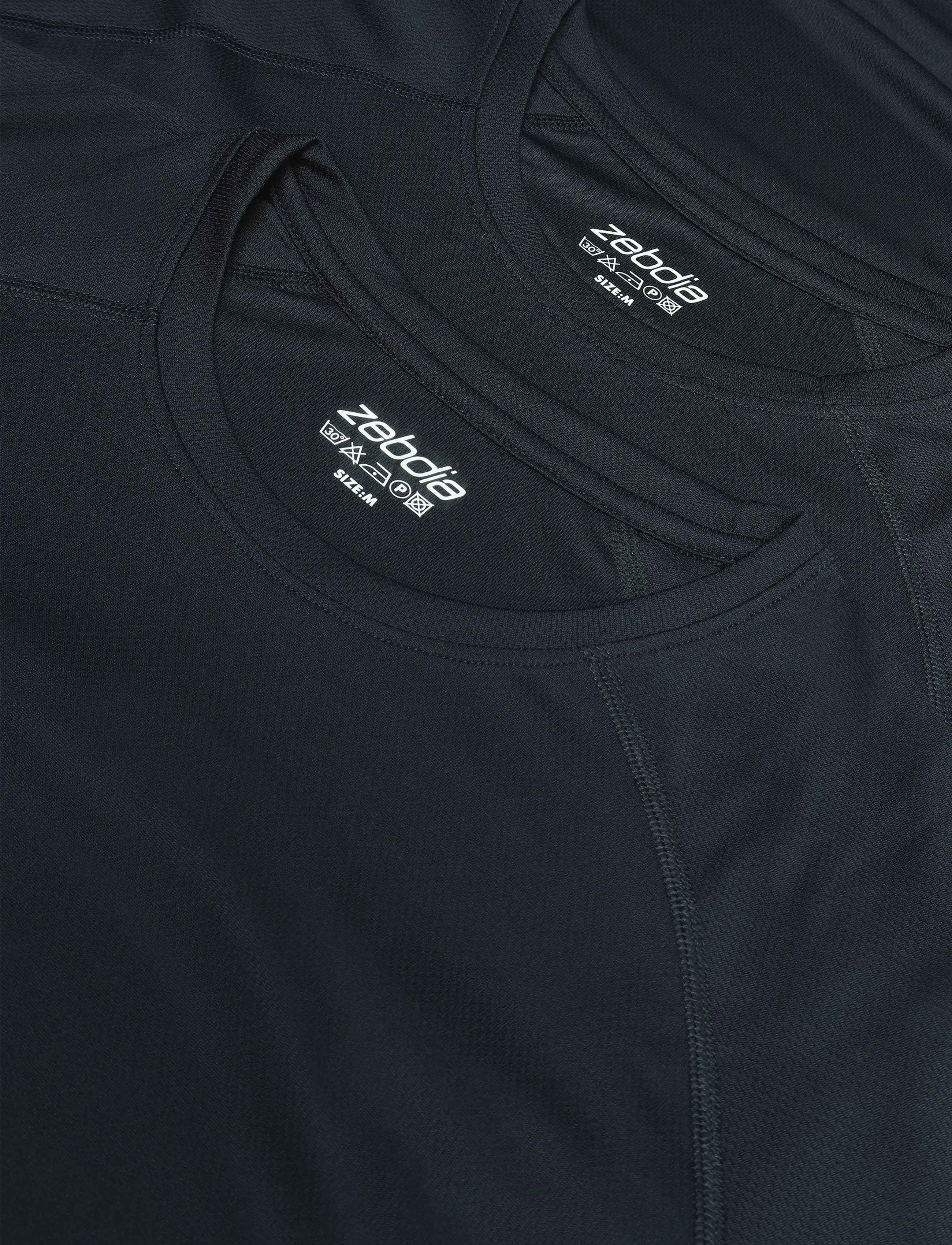 ZEBDIA - Men Sports Shortsleeved T-Shirt 2-Pack - langærmede overdele - black - 2