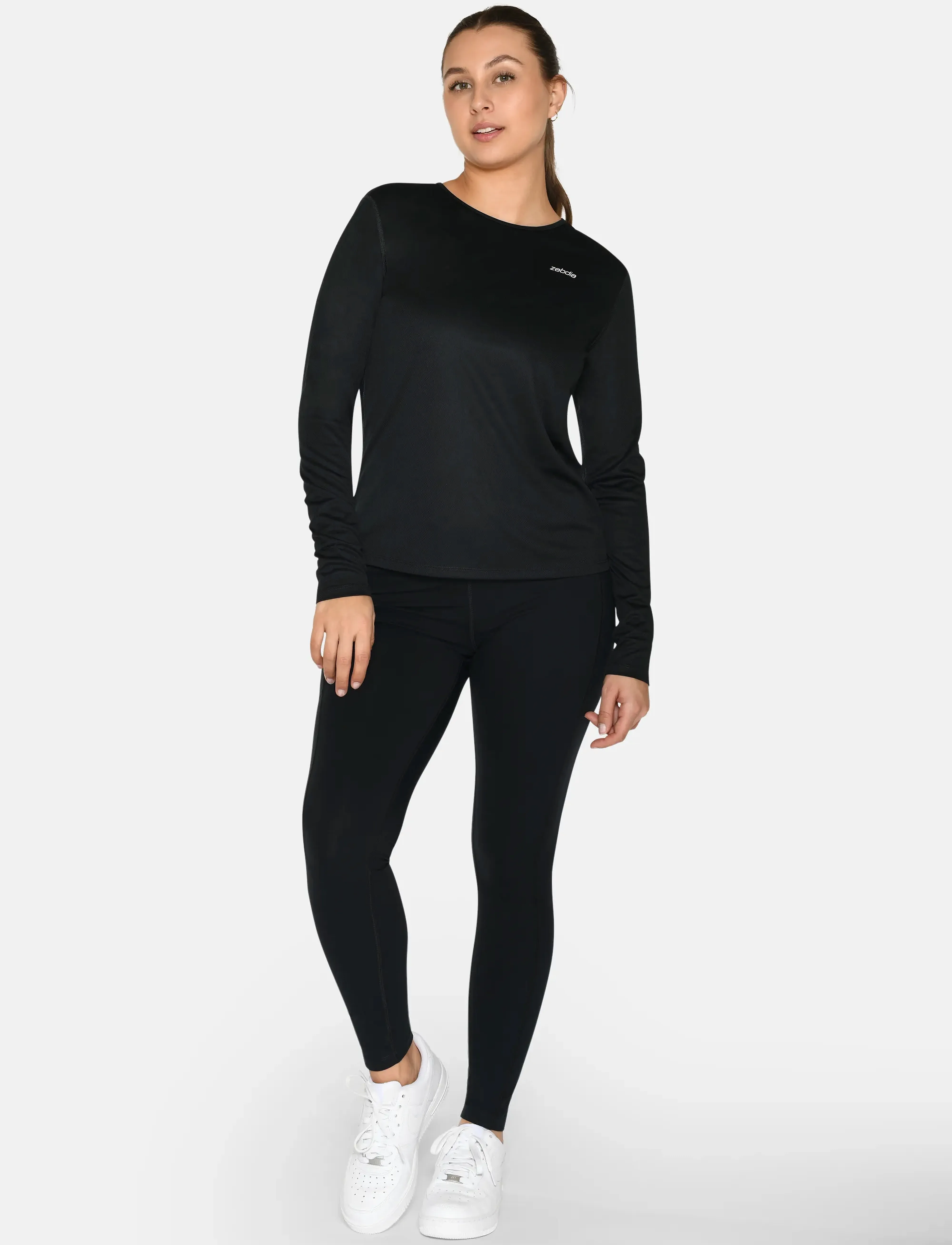 ZEBDIA Women longsleeved Sports Tee - T-shirts & Toppar - BLACK / black