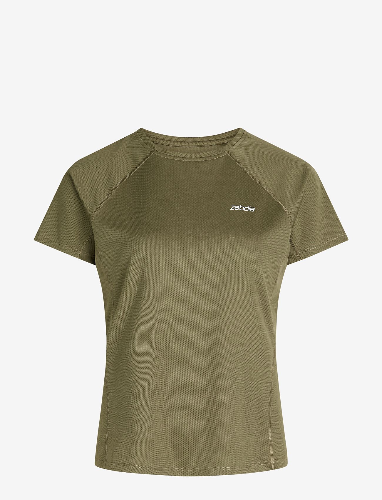ZEBDIA - Women Sports T-Shirt with Chest Print - t-shirts - army - 0