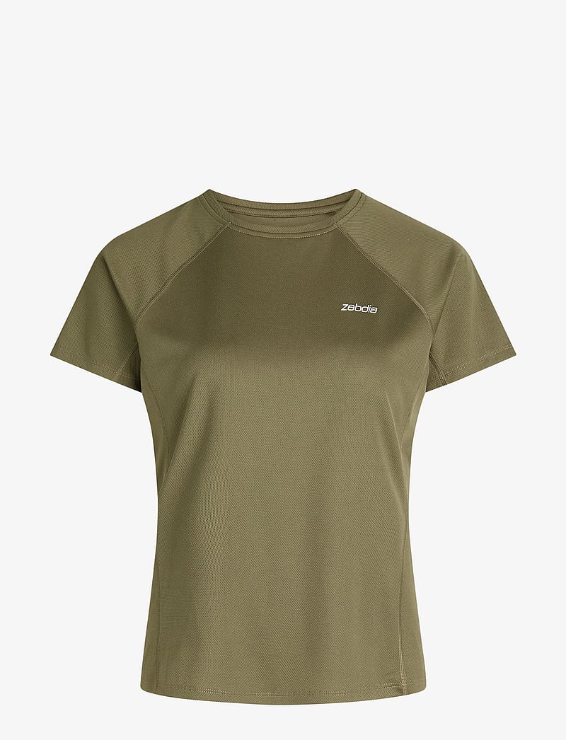 ZEBDIA - Women Sports T-Shirt with Chest Print - alussärgid ja t-särgid - army - 0