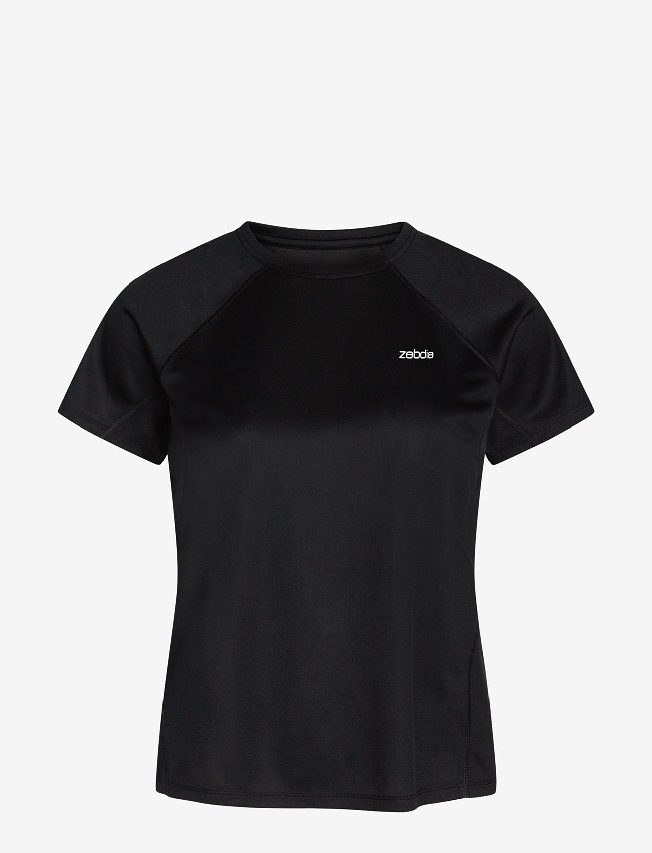 ZEBDIA - Women Sports T-Shirt with Chest Print - t-shirts - black - 1