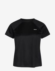 Women Sports T-Shirt with Chest Print - BLACK