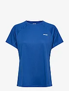 Women Sports T-Shirt with Chest Print - COBALT