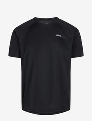 Mens Sports T-Shirt with Chest Print - BLACK