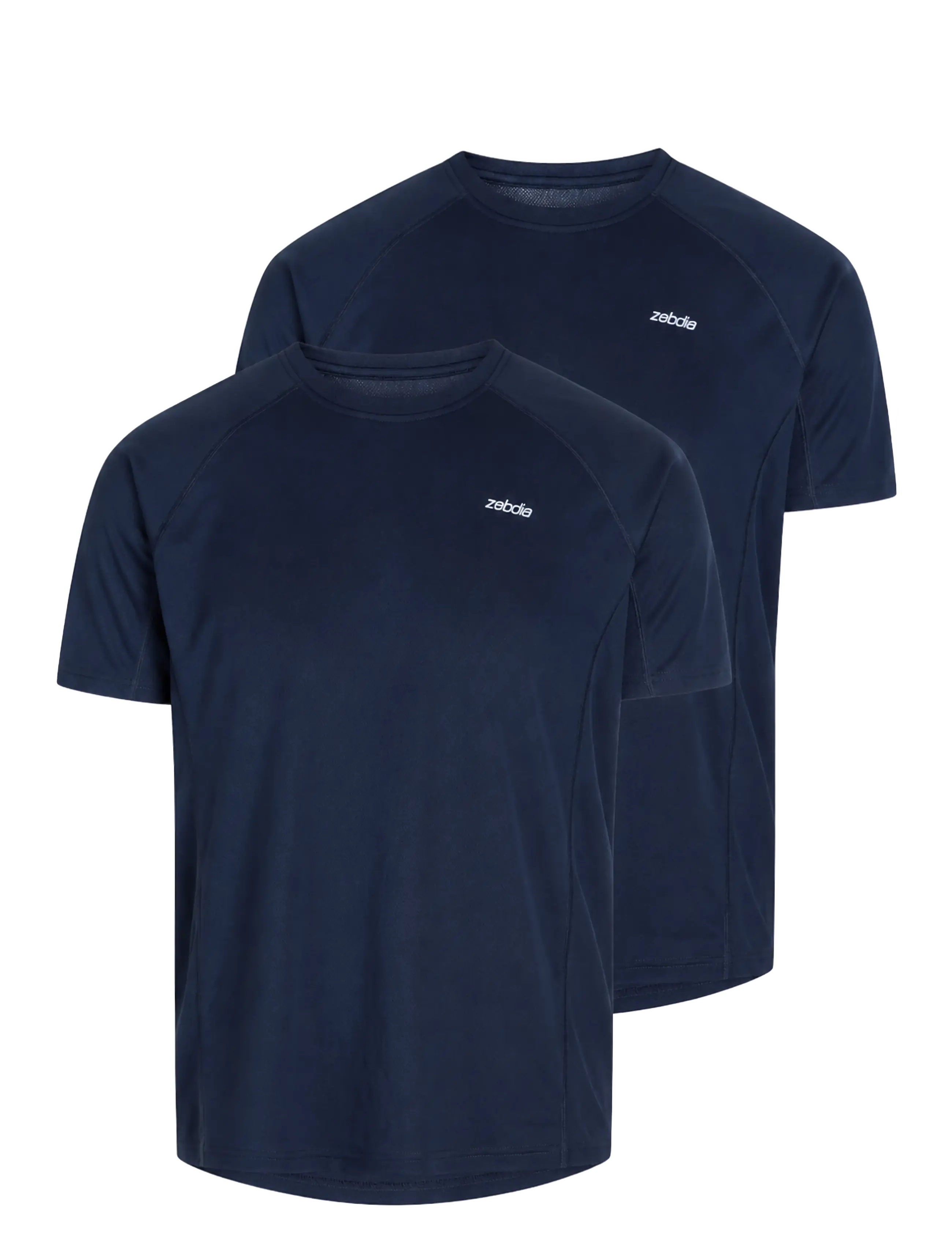 ZEBDIA Herren Sport T-Shirt/Chest Print 2-Pack Navy - XL - Herren