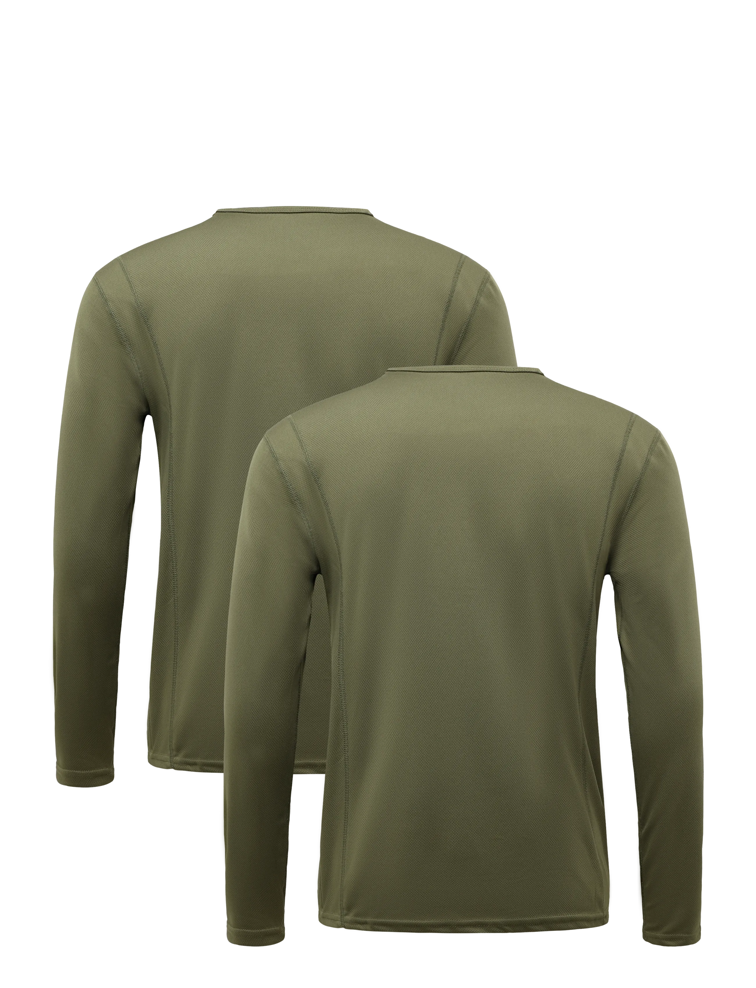 ZEBDIA - Men Longsleeved Sports Tee 2-Pack - langærmede overdele - army - 1