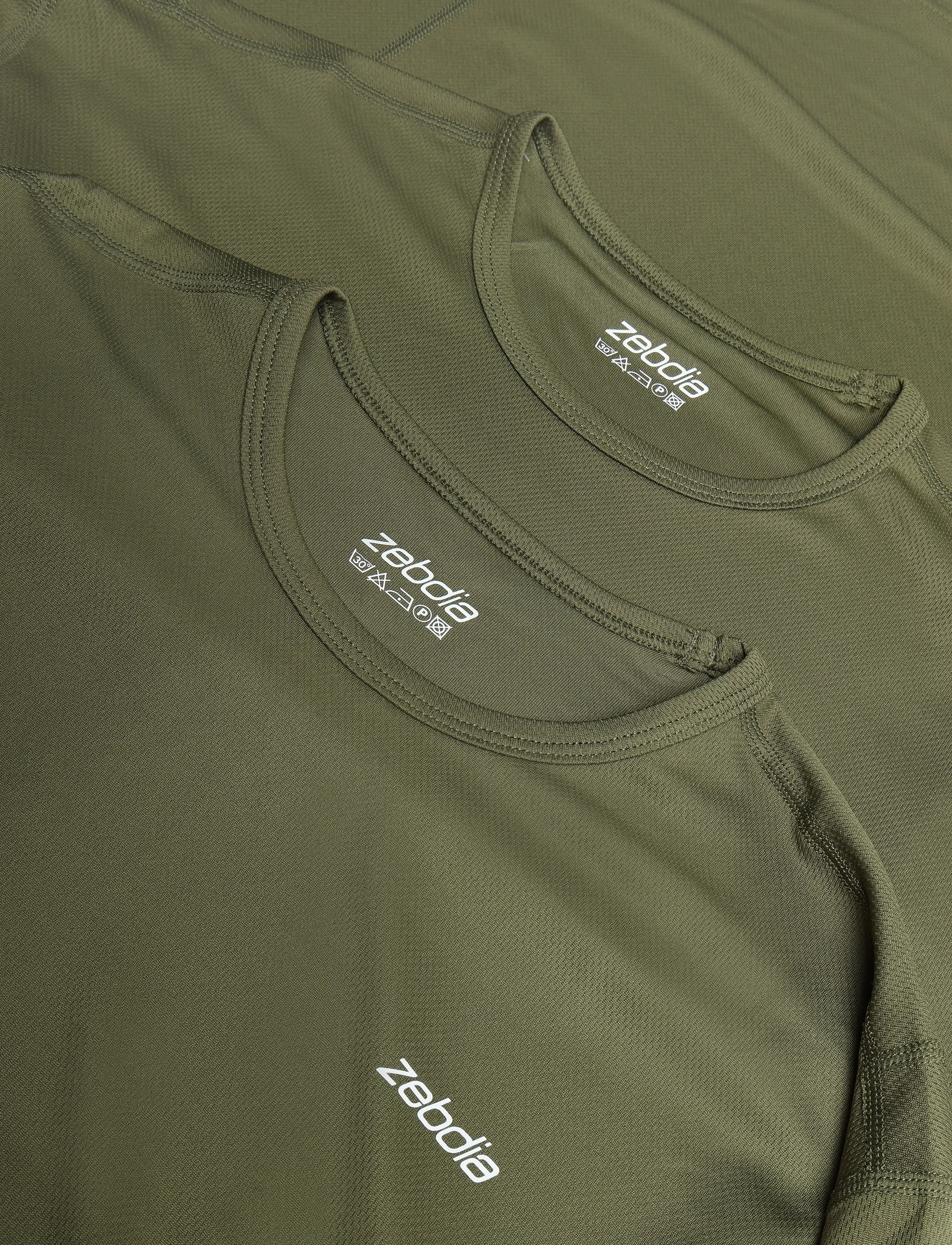 ZEBDIA - Men Longsleeved Sports Tee 2-Pack - langærmede overdele - army - 2