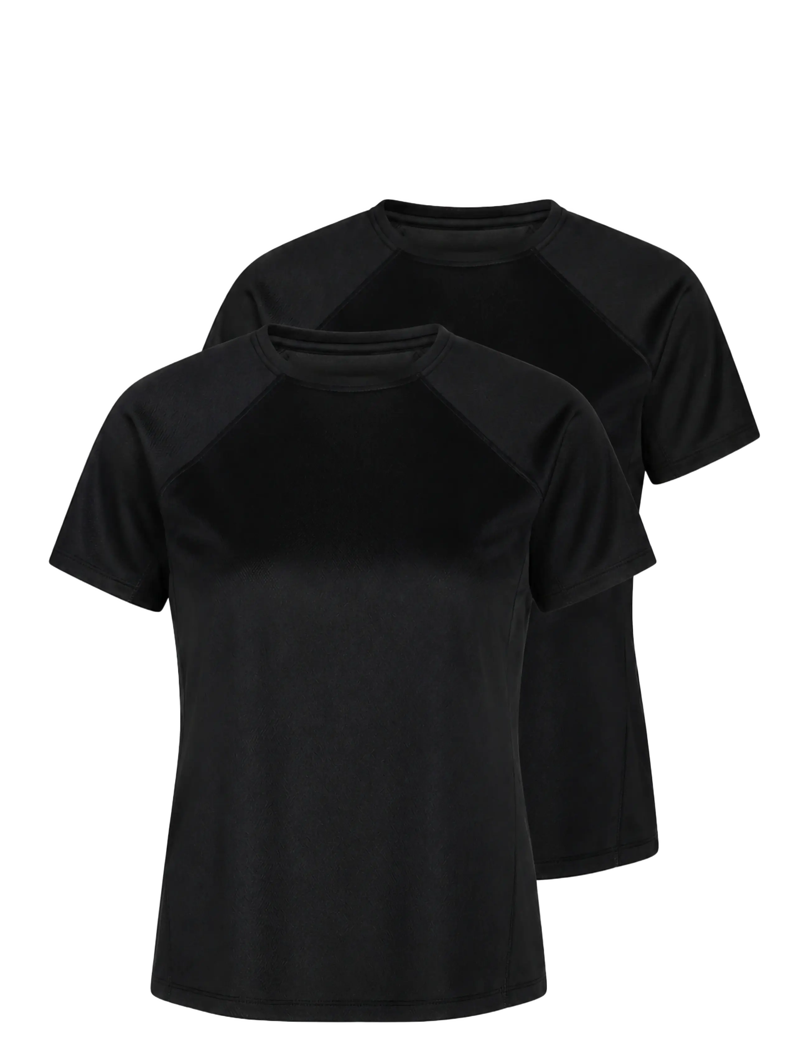 ZEBDIA Damen Sport T-Shirt 2-Pack Schwarz - M - Damen