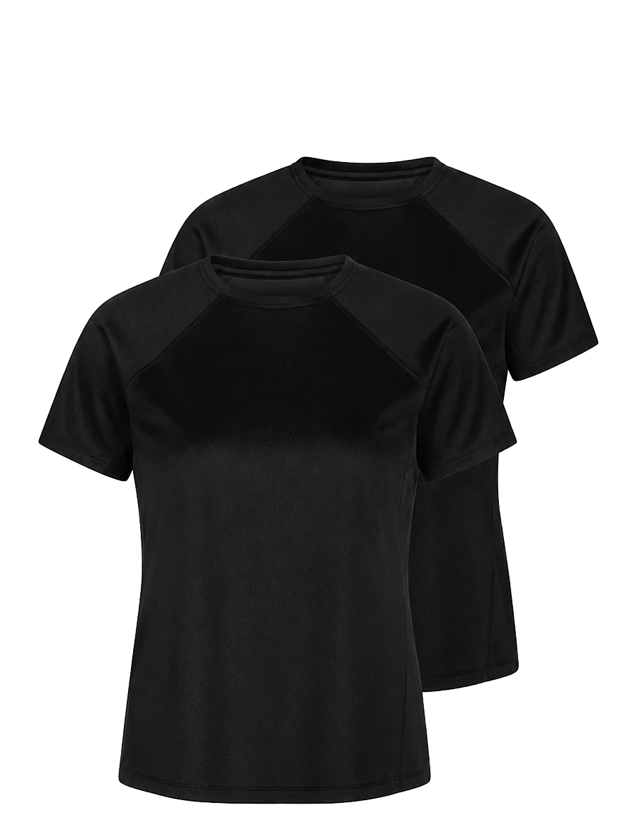 ZEBDIA - Women Sports T-Shirt 2-Pack - t-shirts - black - 1