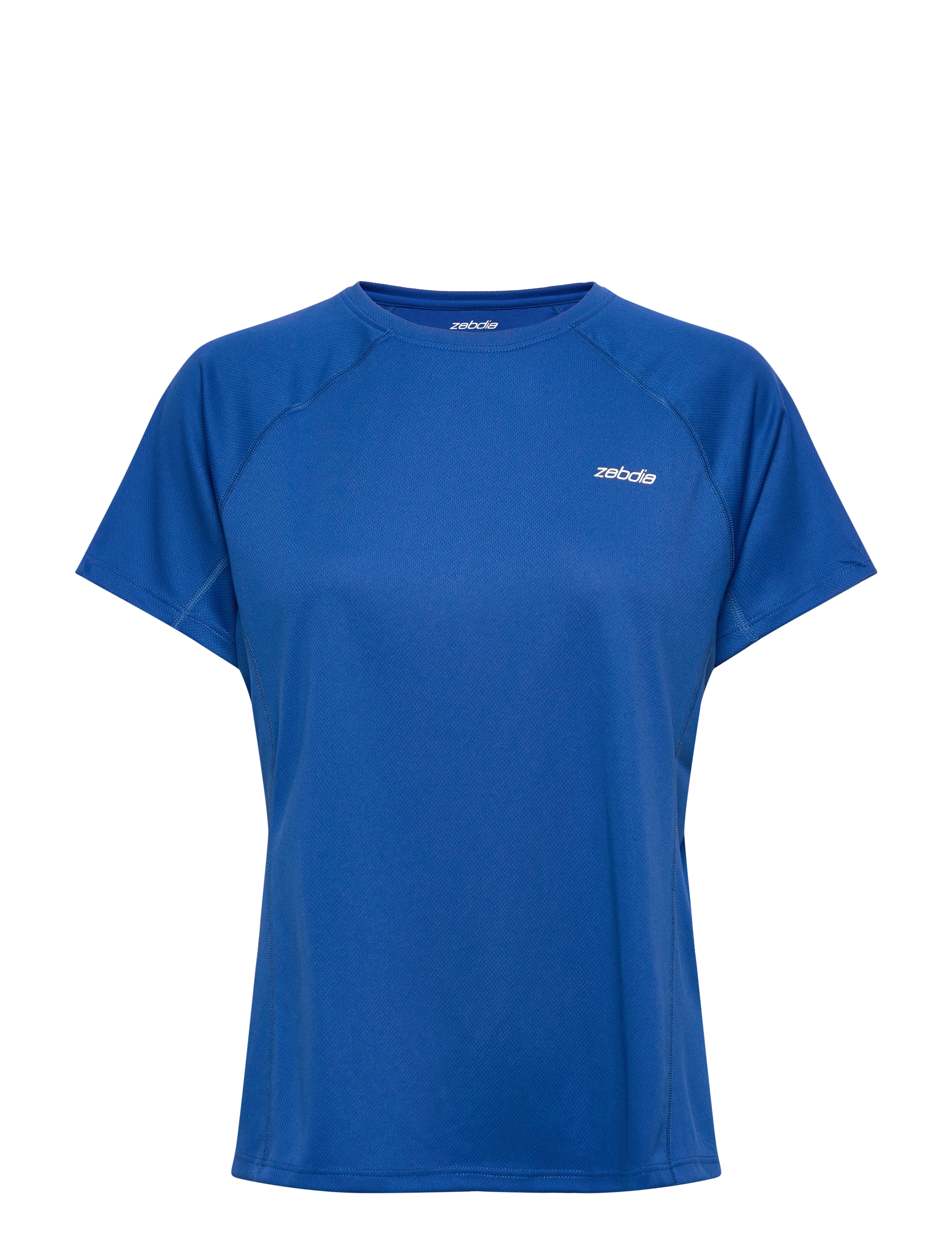 ZEBDIA Women Sports T-Shirt With Chest Print, L, Oberteile & T-shirts, Blau - Sport Frauen
