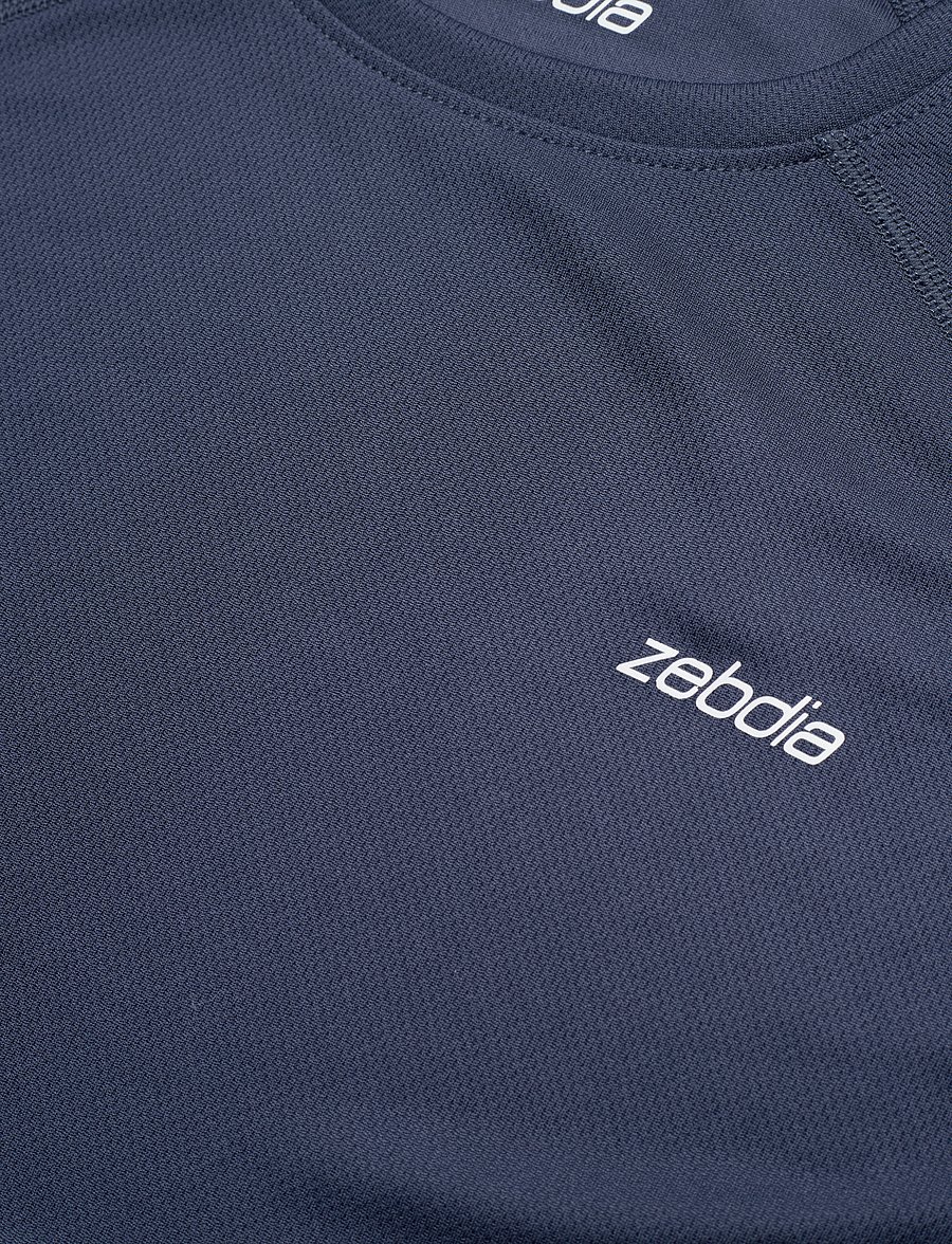 ZEBDIA - Women Sports T-Shirt with Chest Print - t-shirts - navy - 2