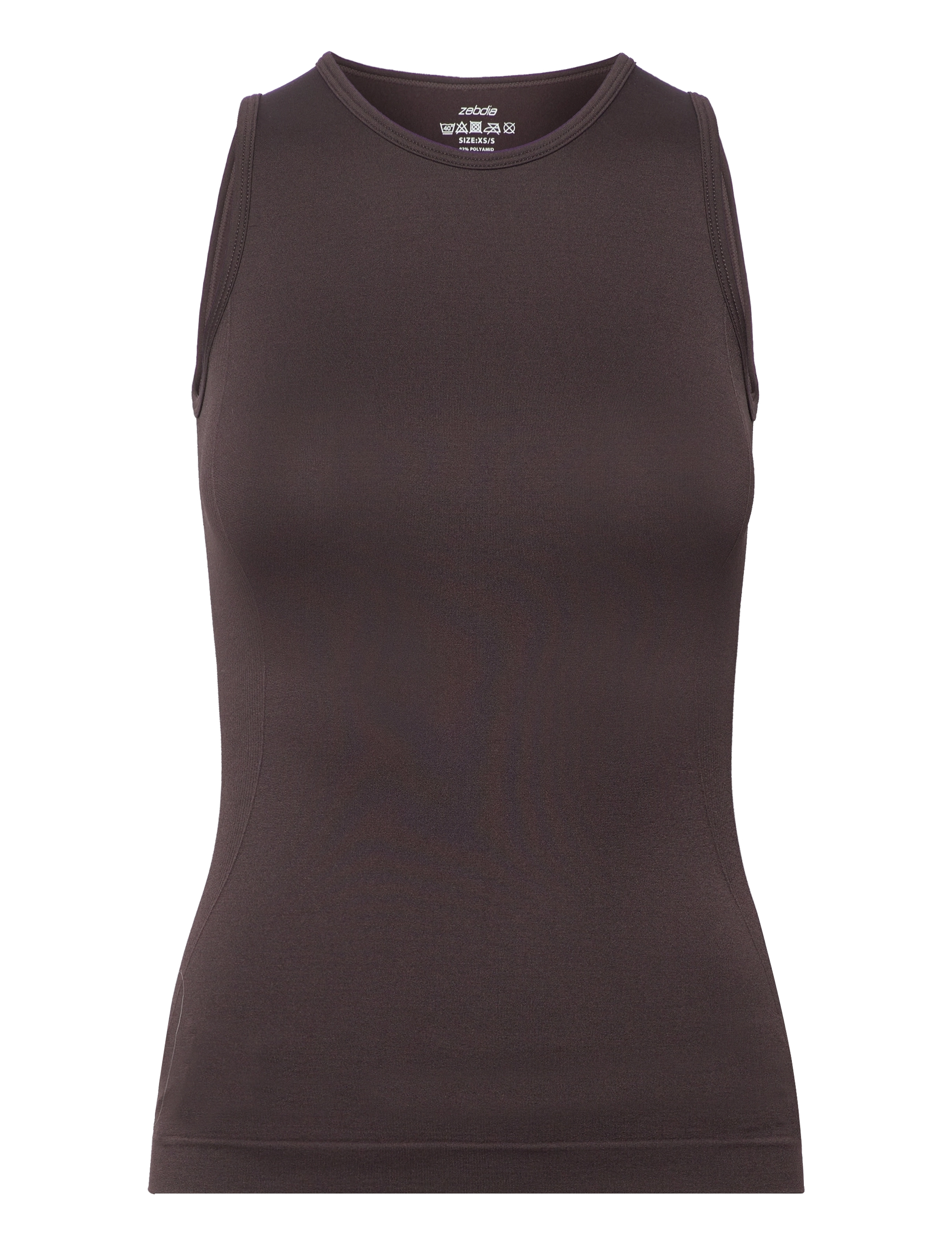 ZEBDIA Women Seamless Tank Top "Rib" - ZEBDIA - BLACK COFFEE / brown