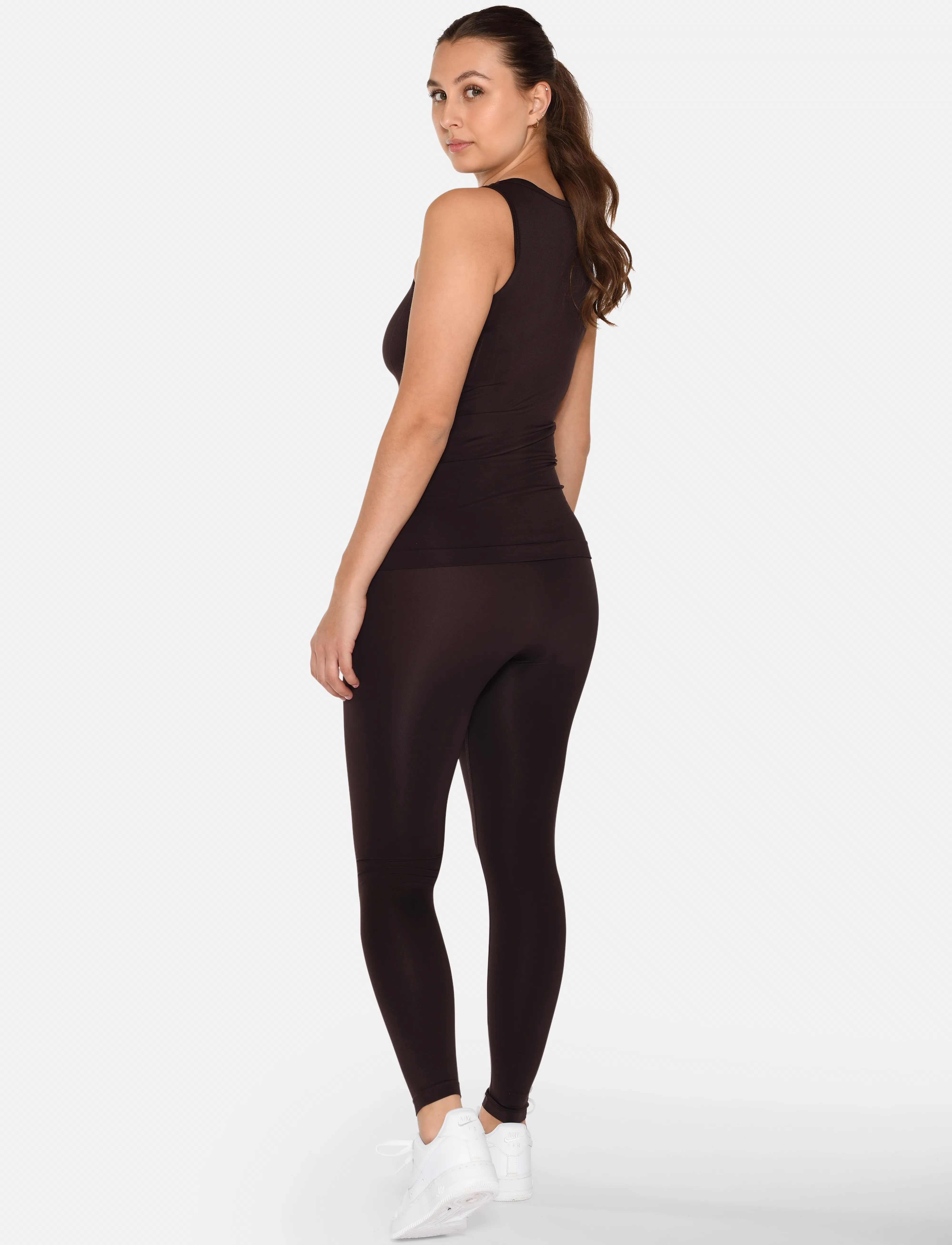 ZEBDIA - Women Seamless Tank Top "Rib" - lägsta priserna - black coffee - 3