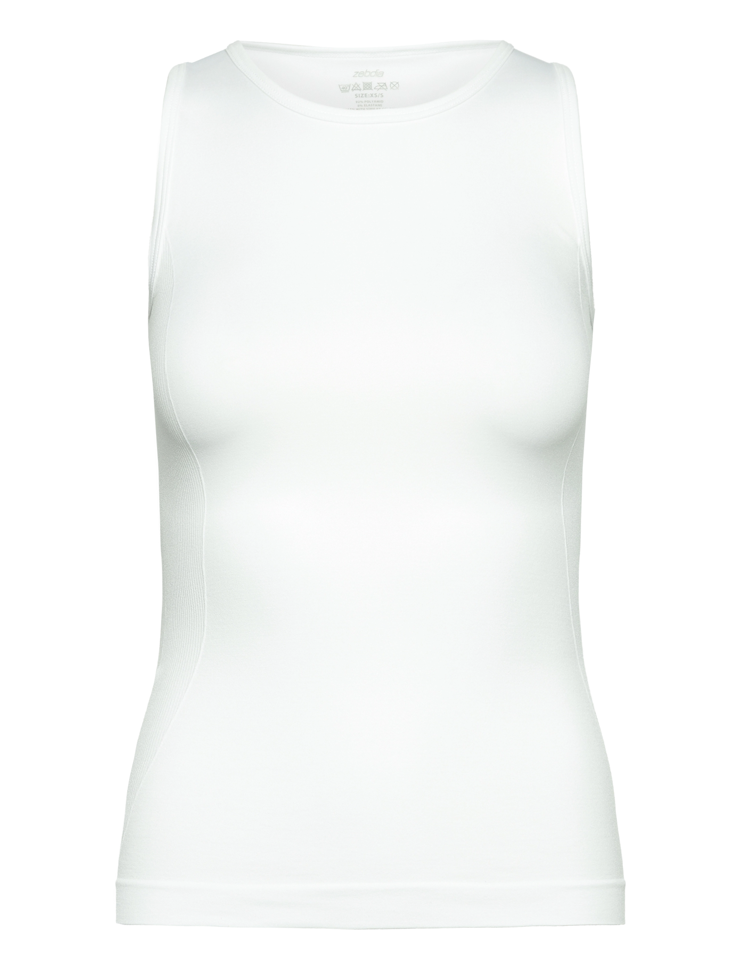 ZEBDIA Women Seamless Tank Top "Rib" - ZEBDIA - BRILLIANT WHITE / white
