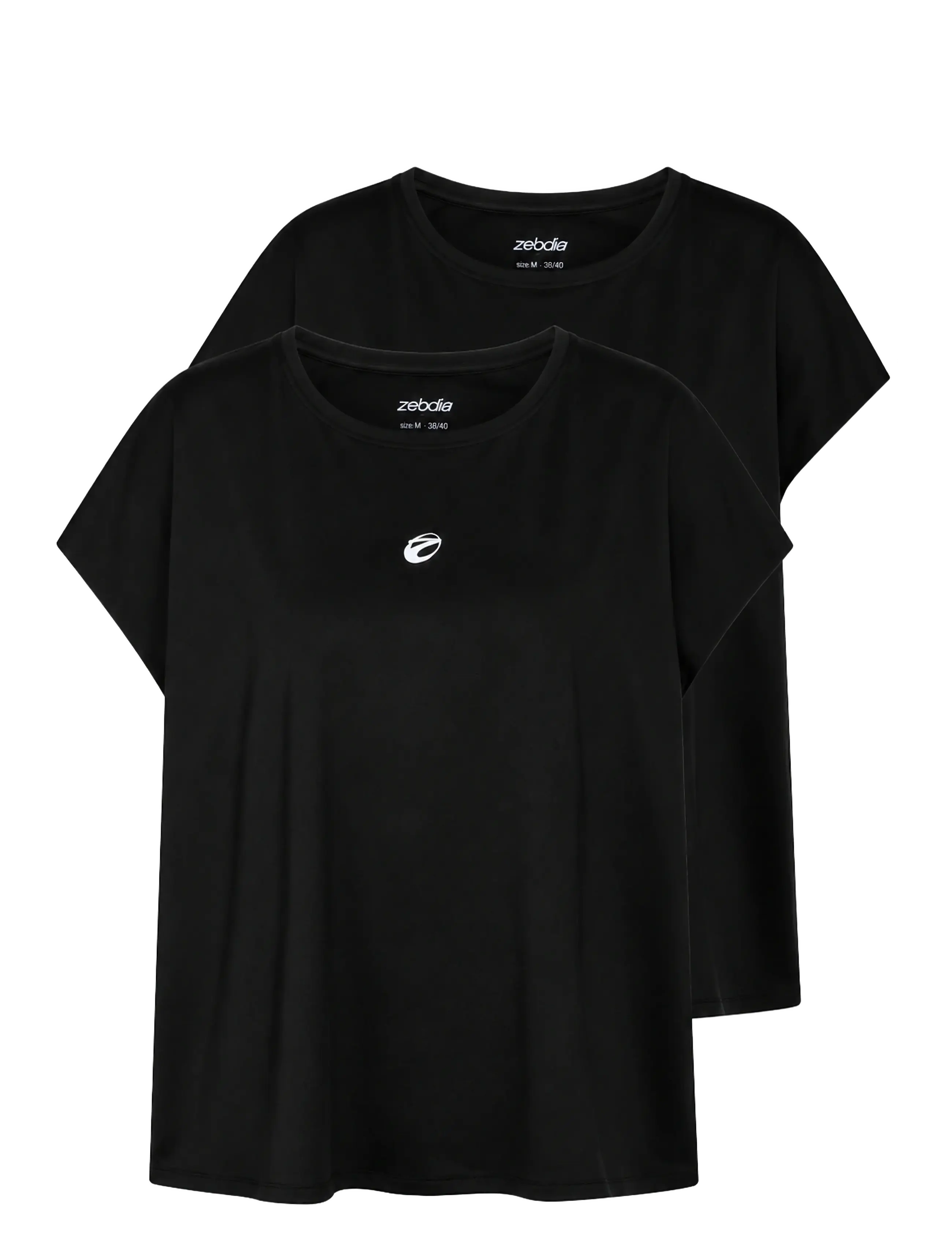 ZEBDIA - Women Loose Fit T-Shirt 2-Pack - t-shirts - black - 1