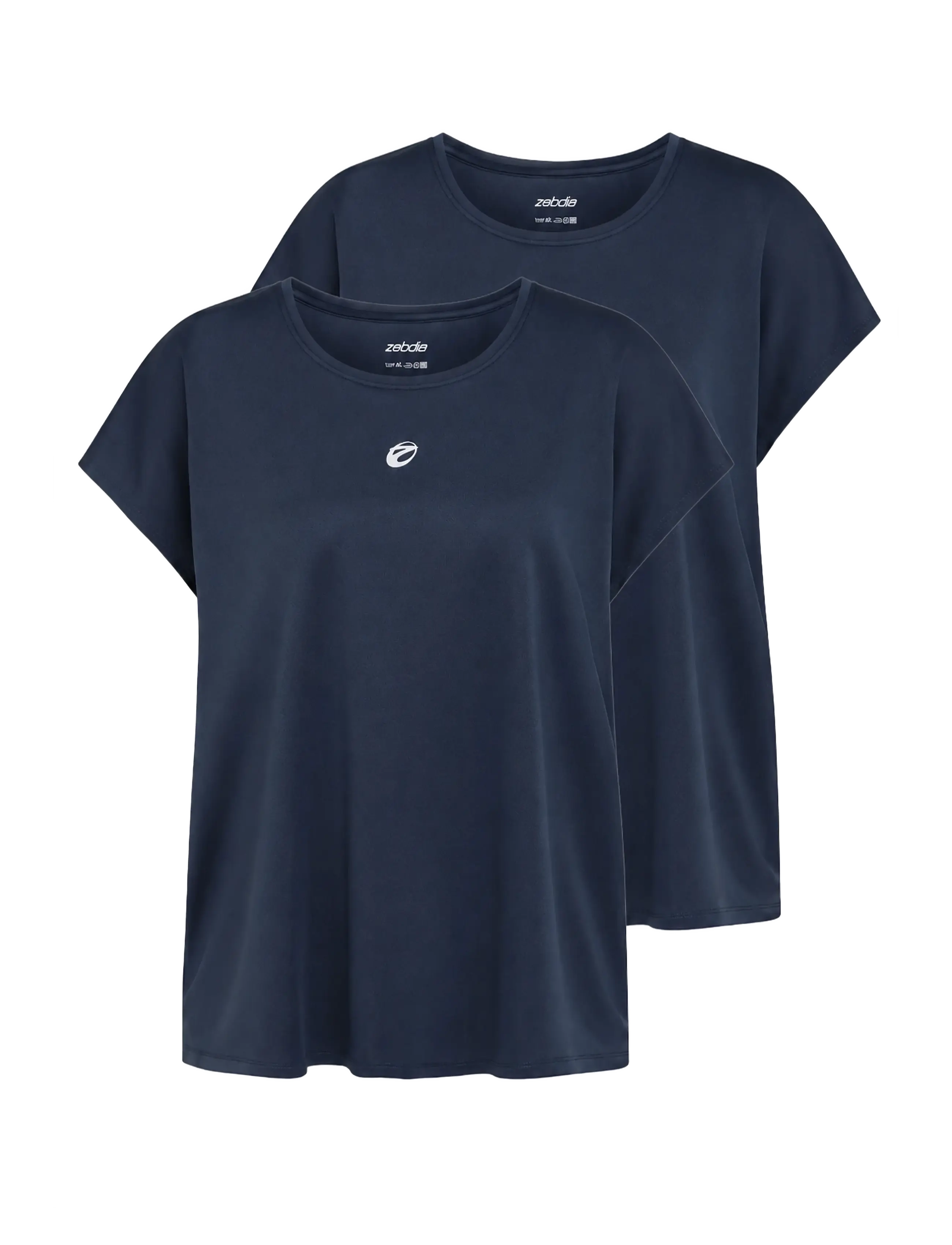 ZEBDIA Damen Loose Fit T-Shirt 2-Pack Navy - M - Damen