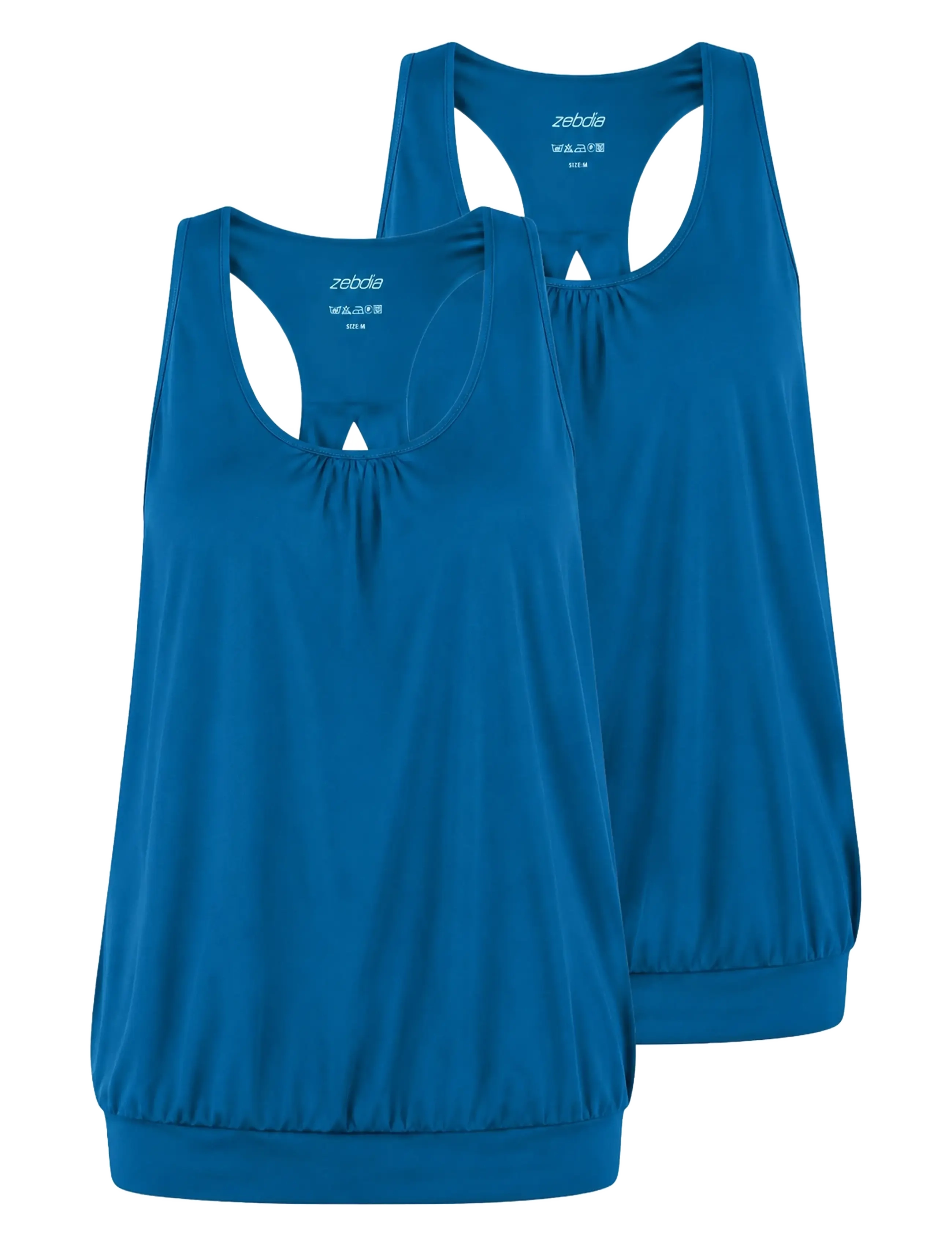 ZEBDIA Damen Sport Oberteil 2-Pack Blau - M - Damen