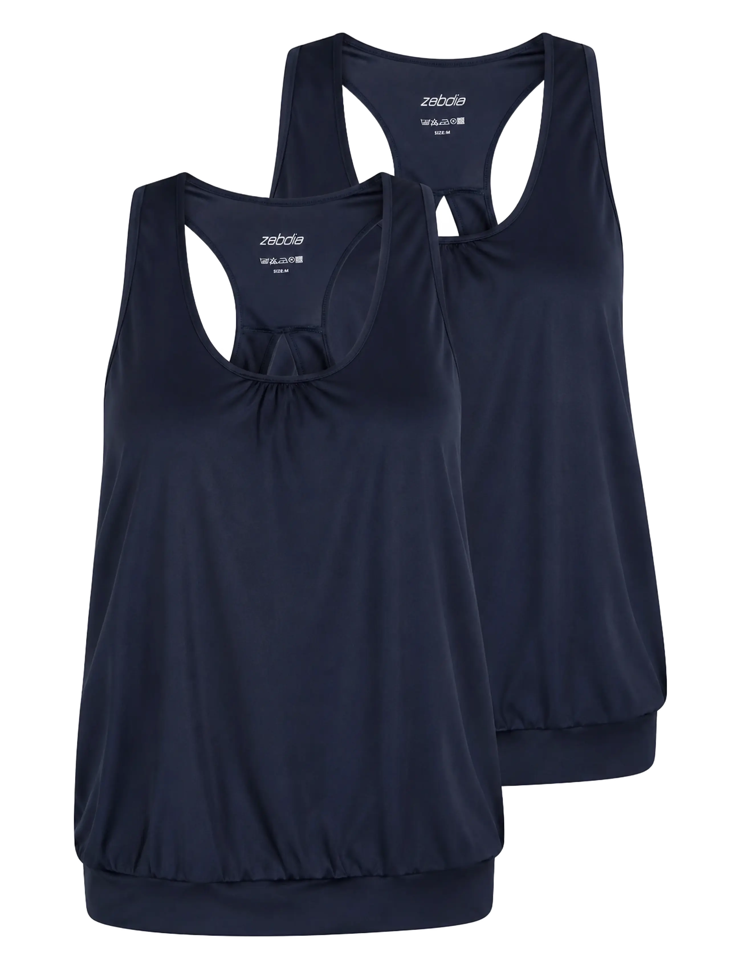 ZEBDIA Damen Sport Oberteil 2-Pack Navy - M - Damen