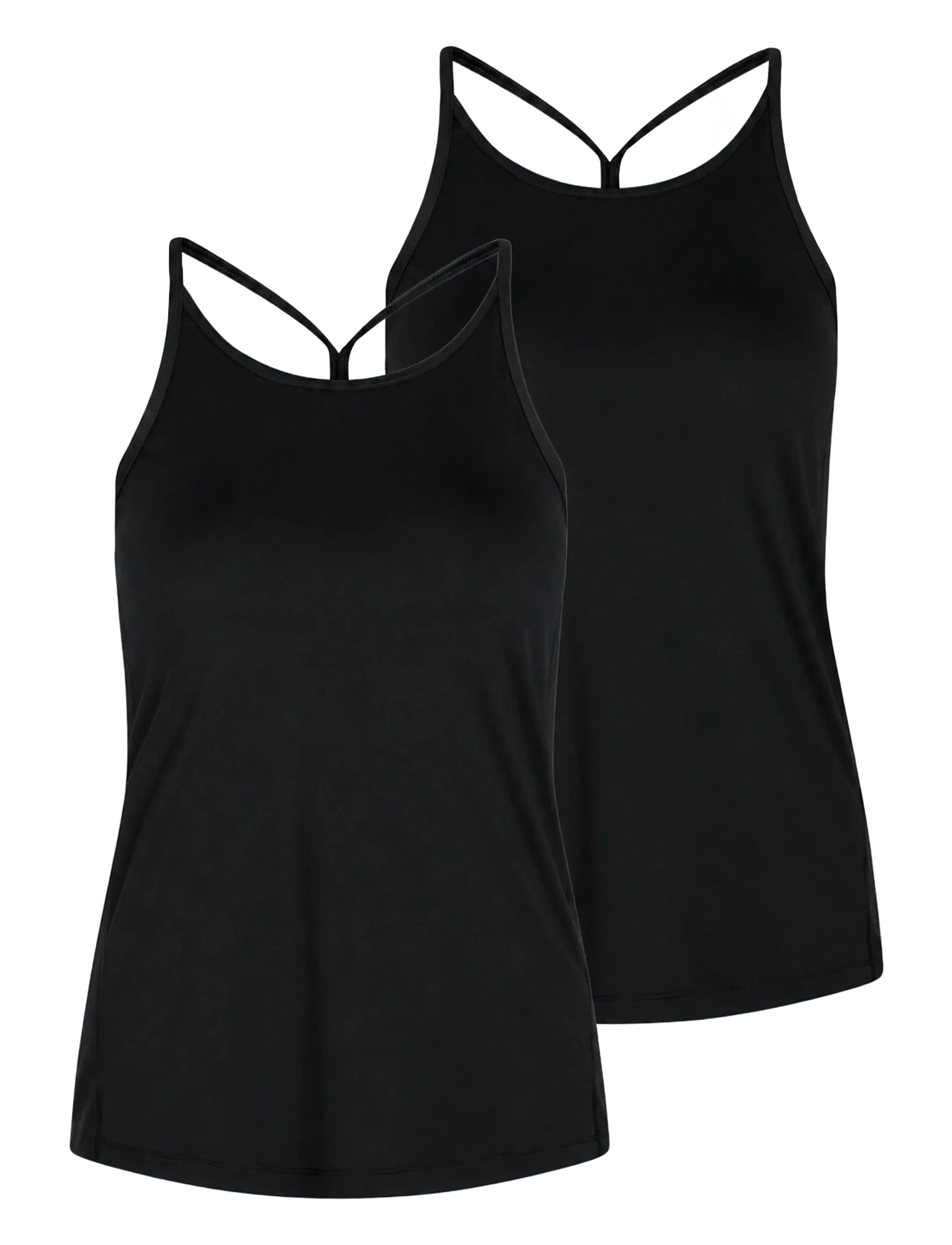 ZEBDIA Damen Sport Strap Oberteil 2-Pack Schwarz - M - Damen