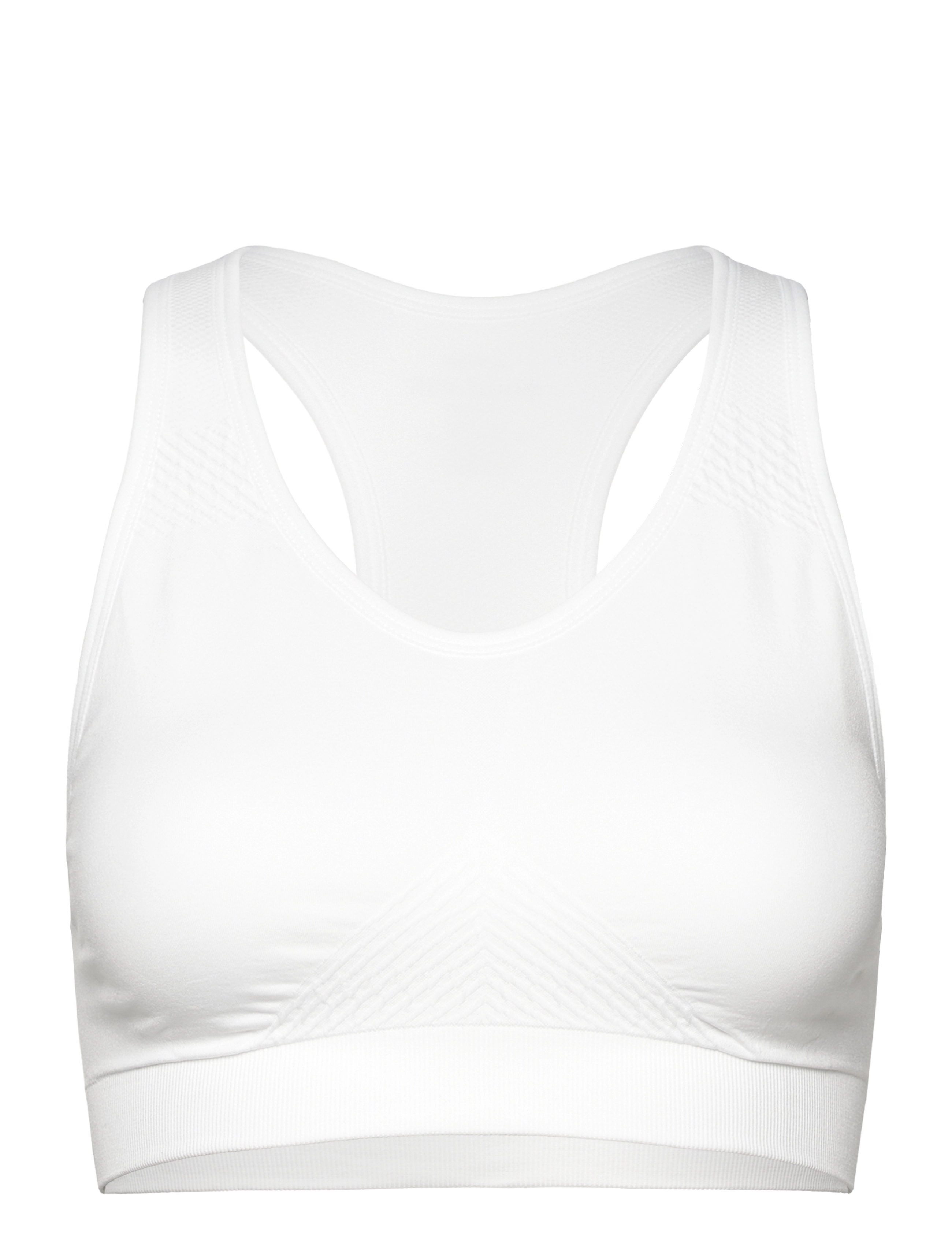 ZEBDIA Seamless Bra, Kvinder, Sømløs Sports BH, Hvid, Str: M/L