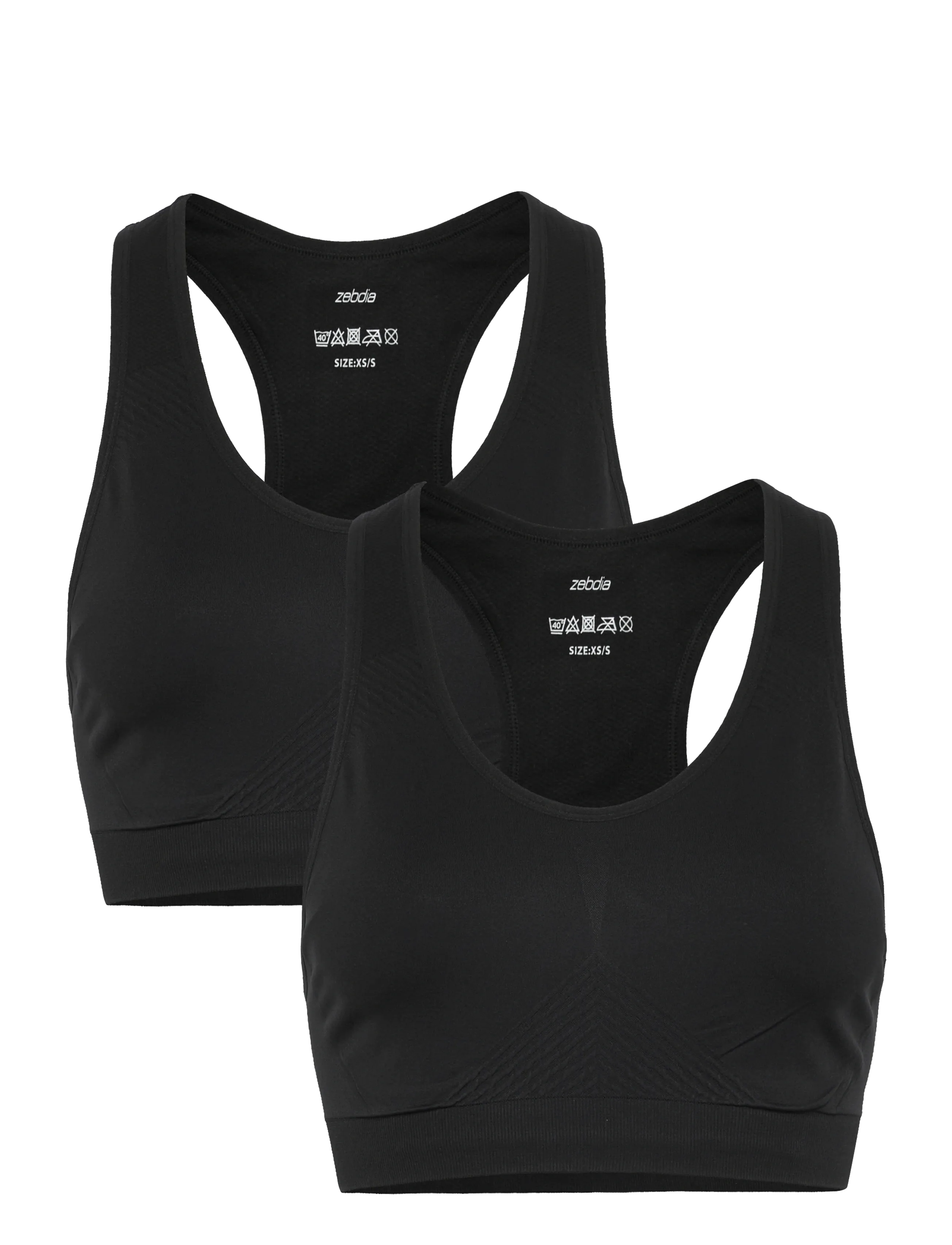 ZEBDIA 2-Pk Seamless BH Schwarz - M/L - Damen
