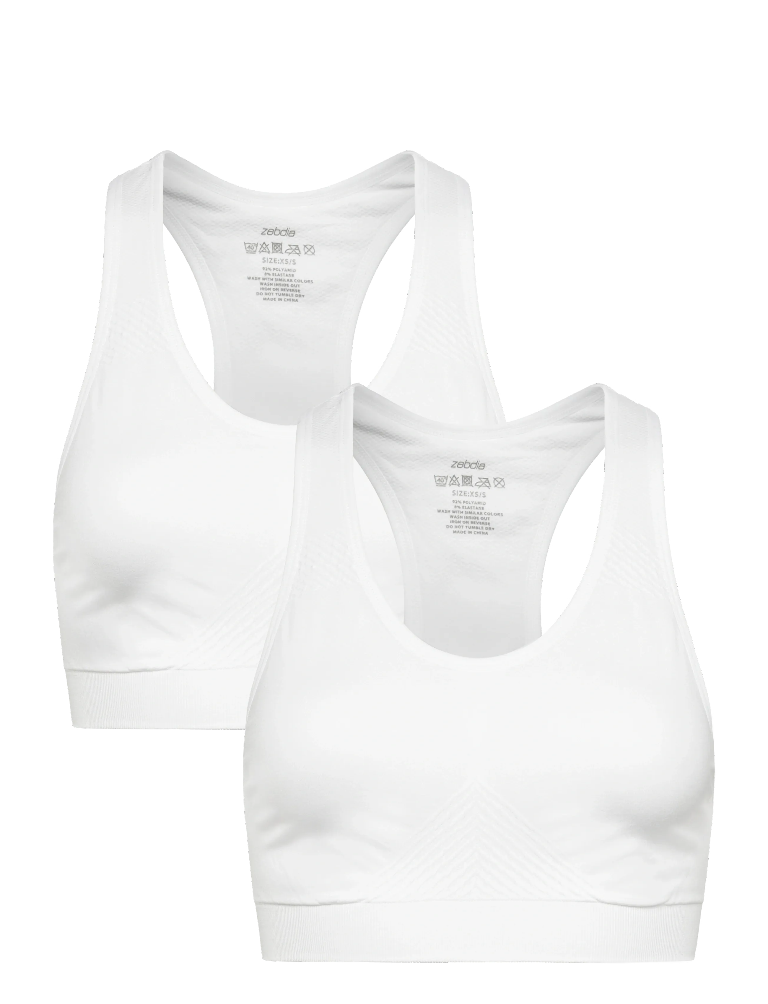 ZEBDIA 2-Pk Seamless BH Weiß - M/L - Damen