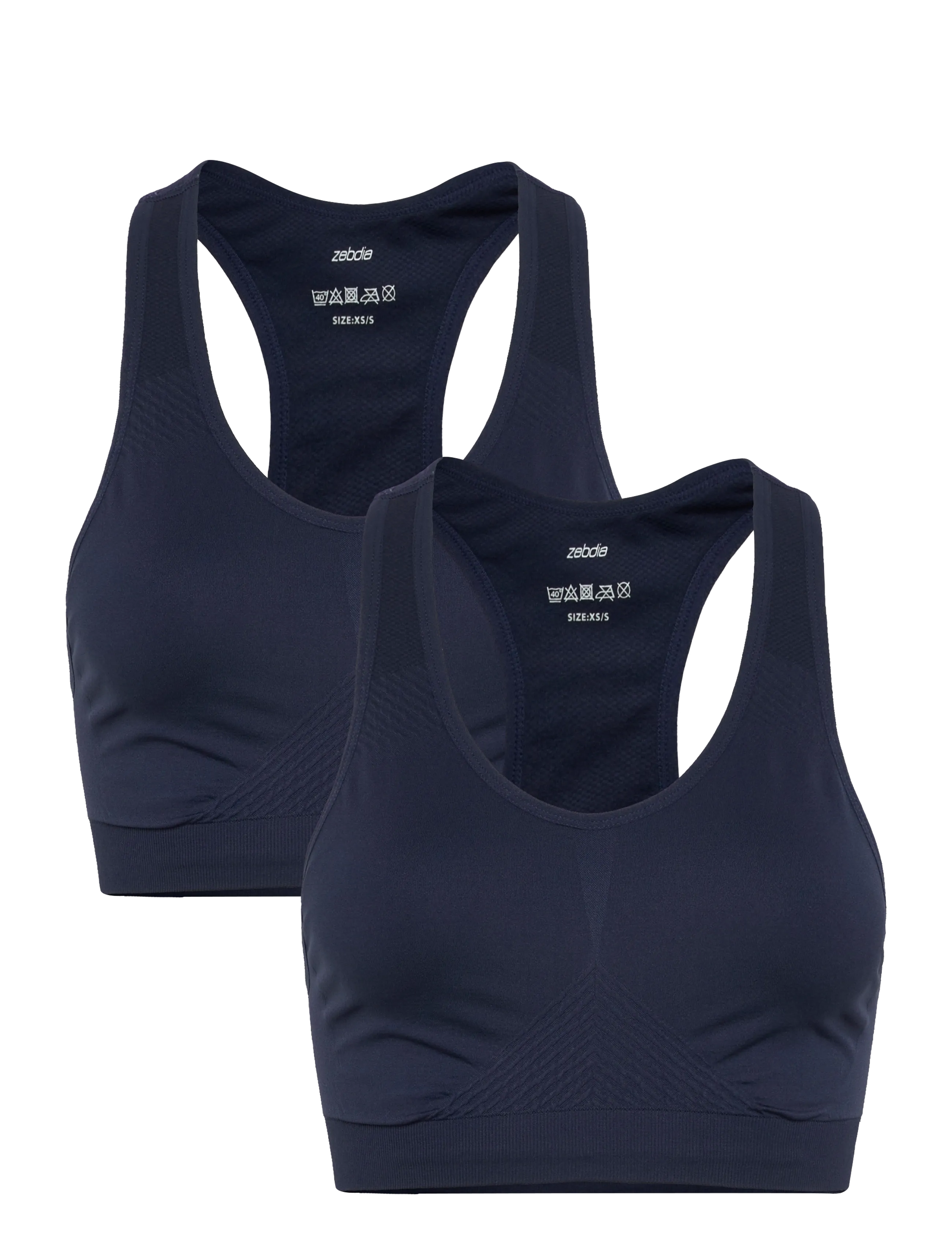 ZEBDIA 2-Pk Seamless BH Navy - M/L - Damen