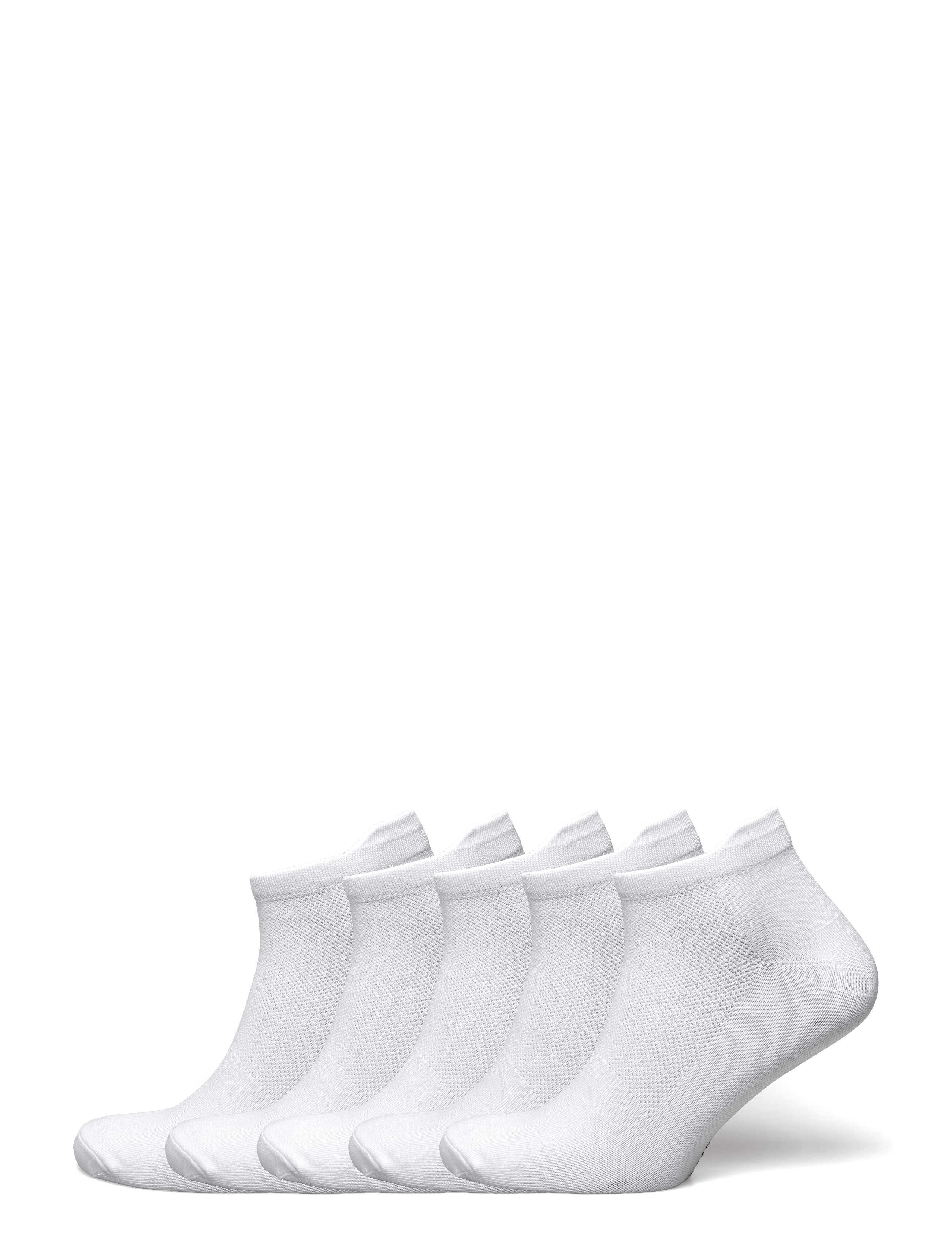 ZEBDIA 5-Pk Ancle Running Socks, Mænd, 5 Pak Ankel Løbestrømper, Hvid, Str: 43-46